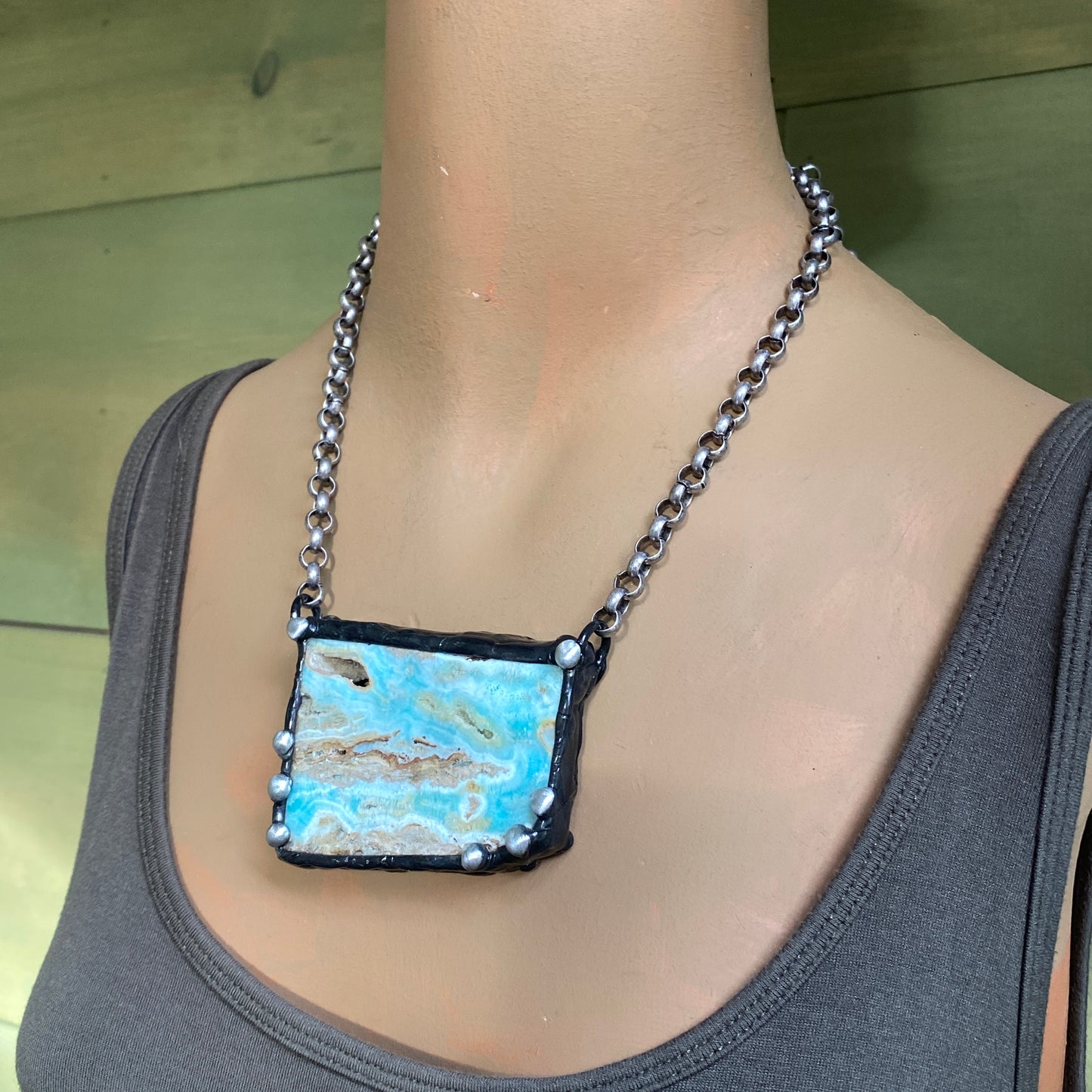 Sail Away ~ Blue Aragonite Necklace