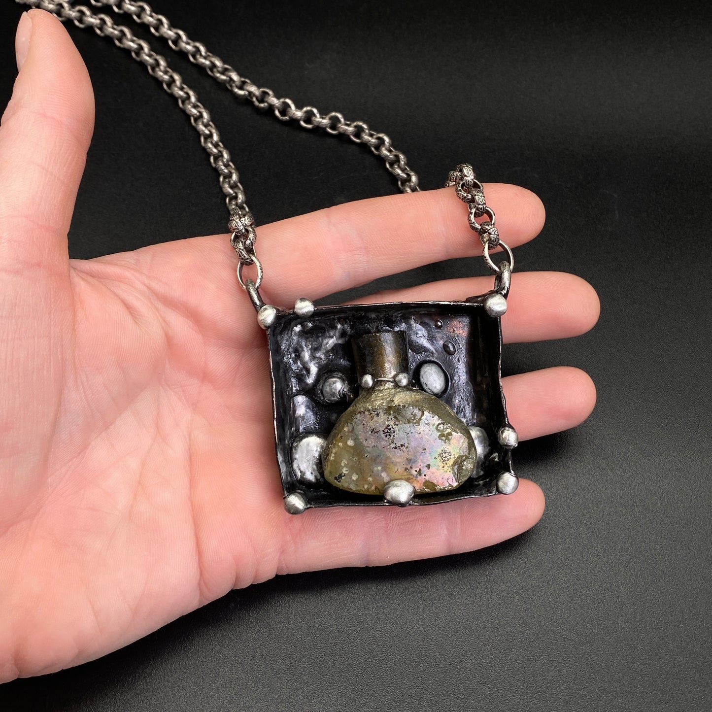 Vessel ~ Ancient Roman Glass Bottle Necklace