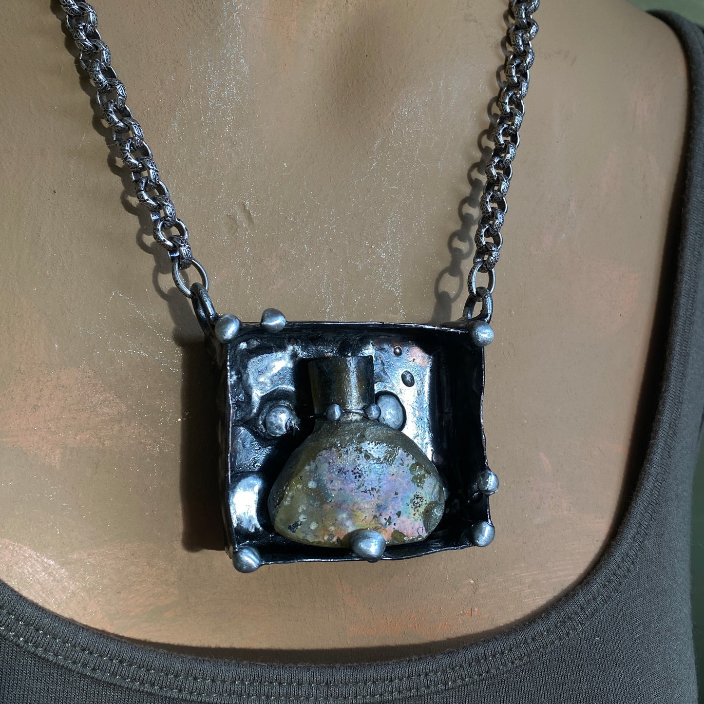 Vessel ~ Ancient Roman Glass Bottle Necklace