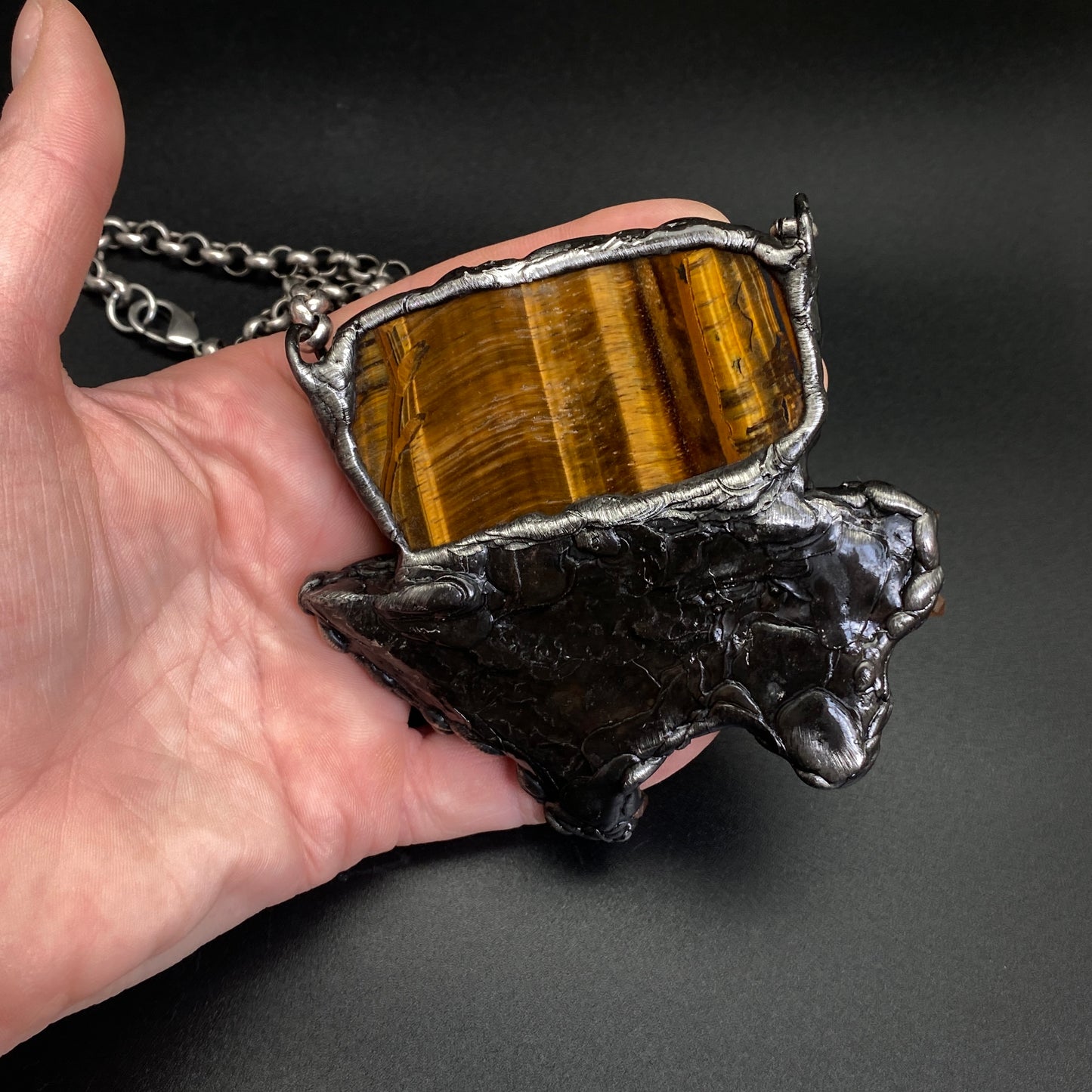 Nest ~ Tangerine Quartz & Tiger's Eye Necklace