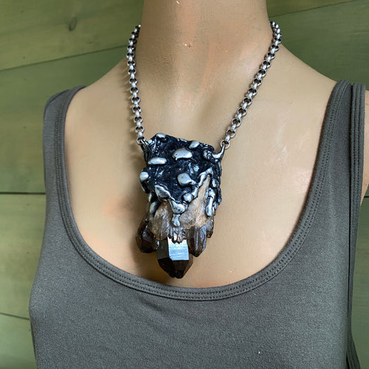 Castle For A Dreamer ~ Massive Dark Kundalini Citrine Necklace