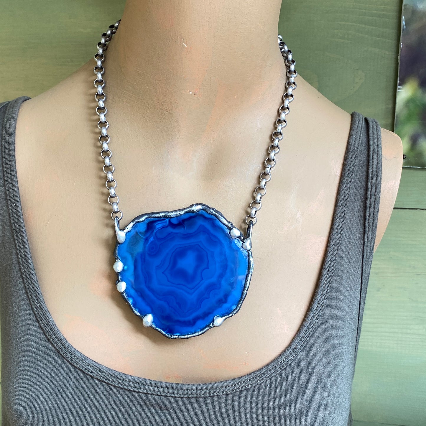 Ripple Effect ~ Geode Slice Necklace