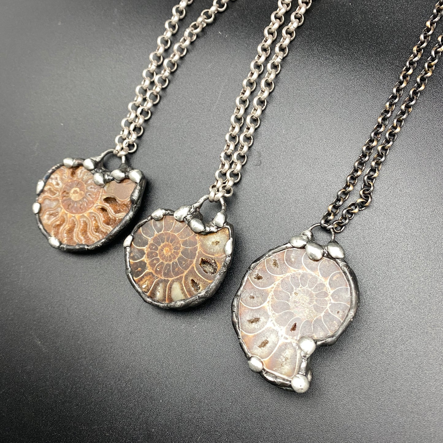 Fibonacci ~ Small Fossil Ammonite Necklace