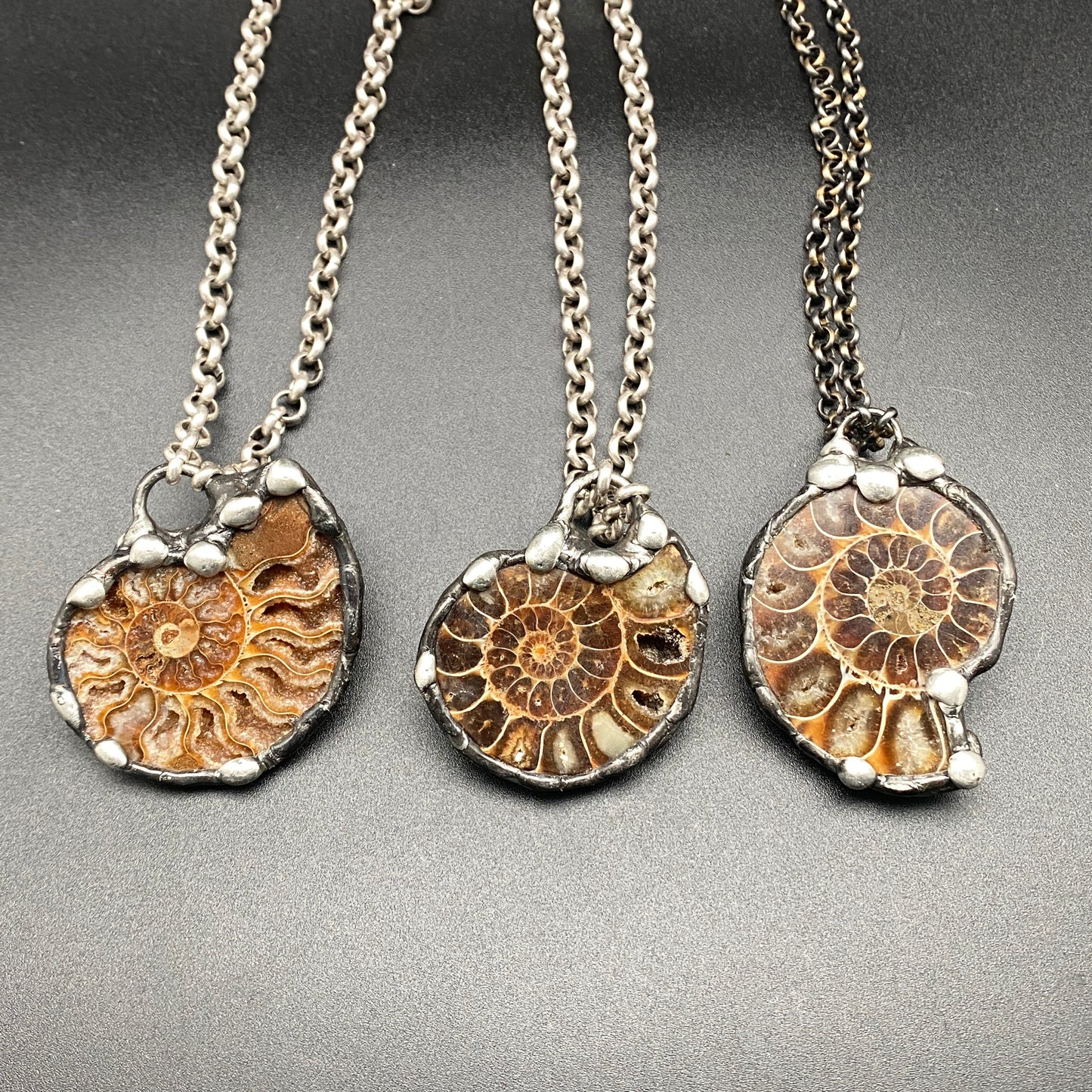 Fibonacci ~ Small Fossil Ammonite Necklace