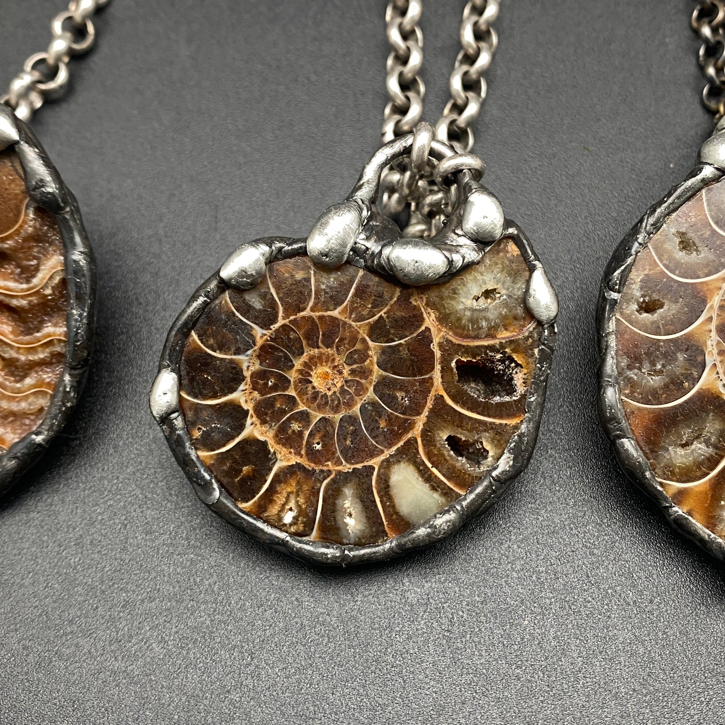Fibonacci ~ Small Fossil Ammonite Necklace