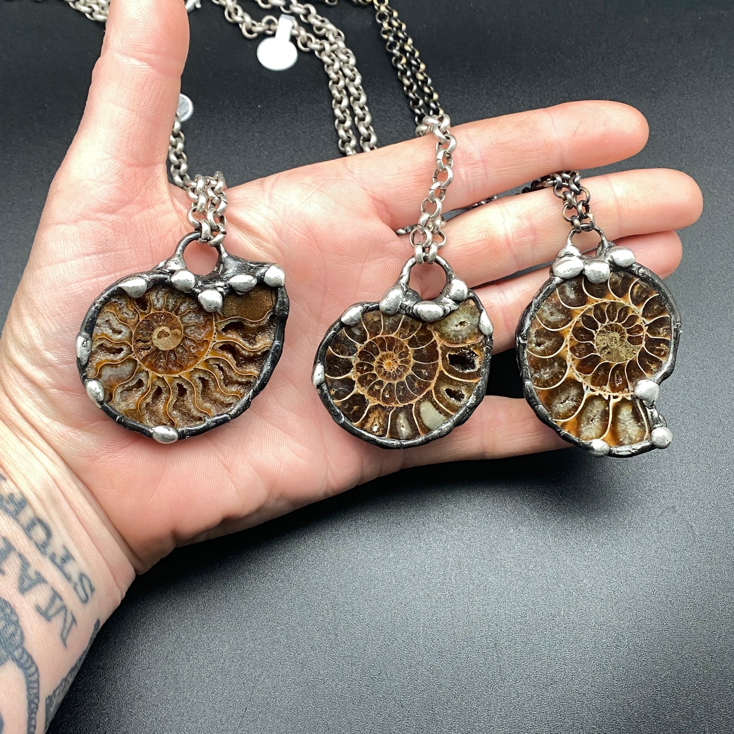 Fibonacci ~ Small Fossil Ammonite Necklace