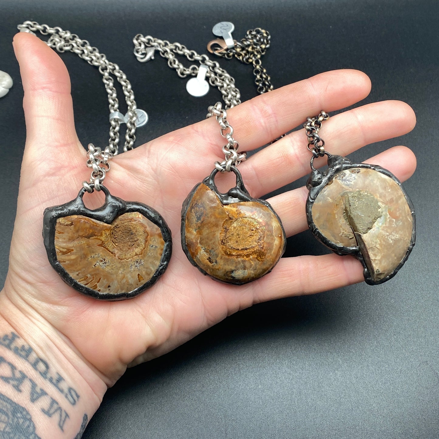 Fibonacci ~ Small Fossil Ammonite Necklace