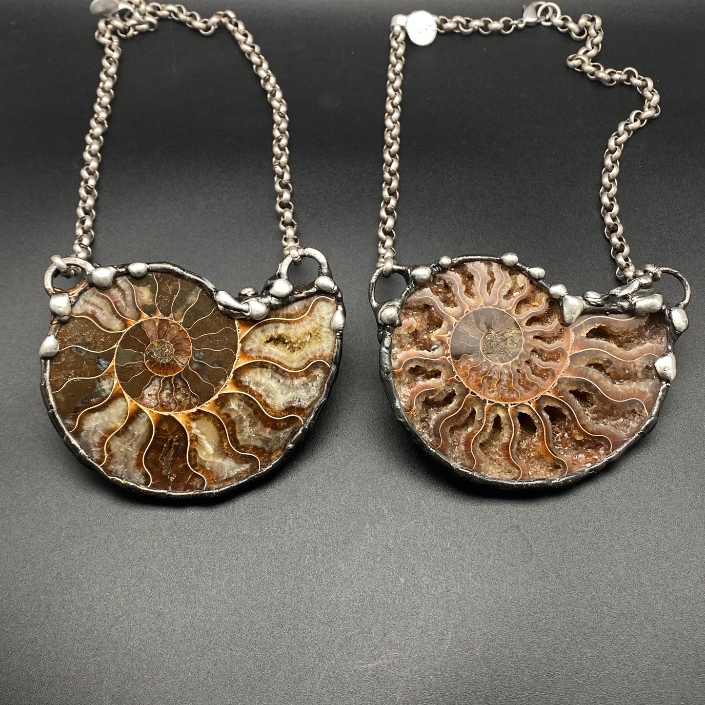 Fibonacci ~ Large Fossil Ammonite Necklace