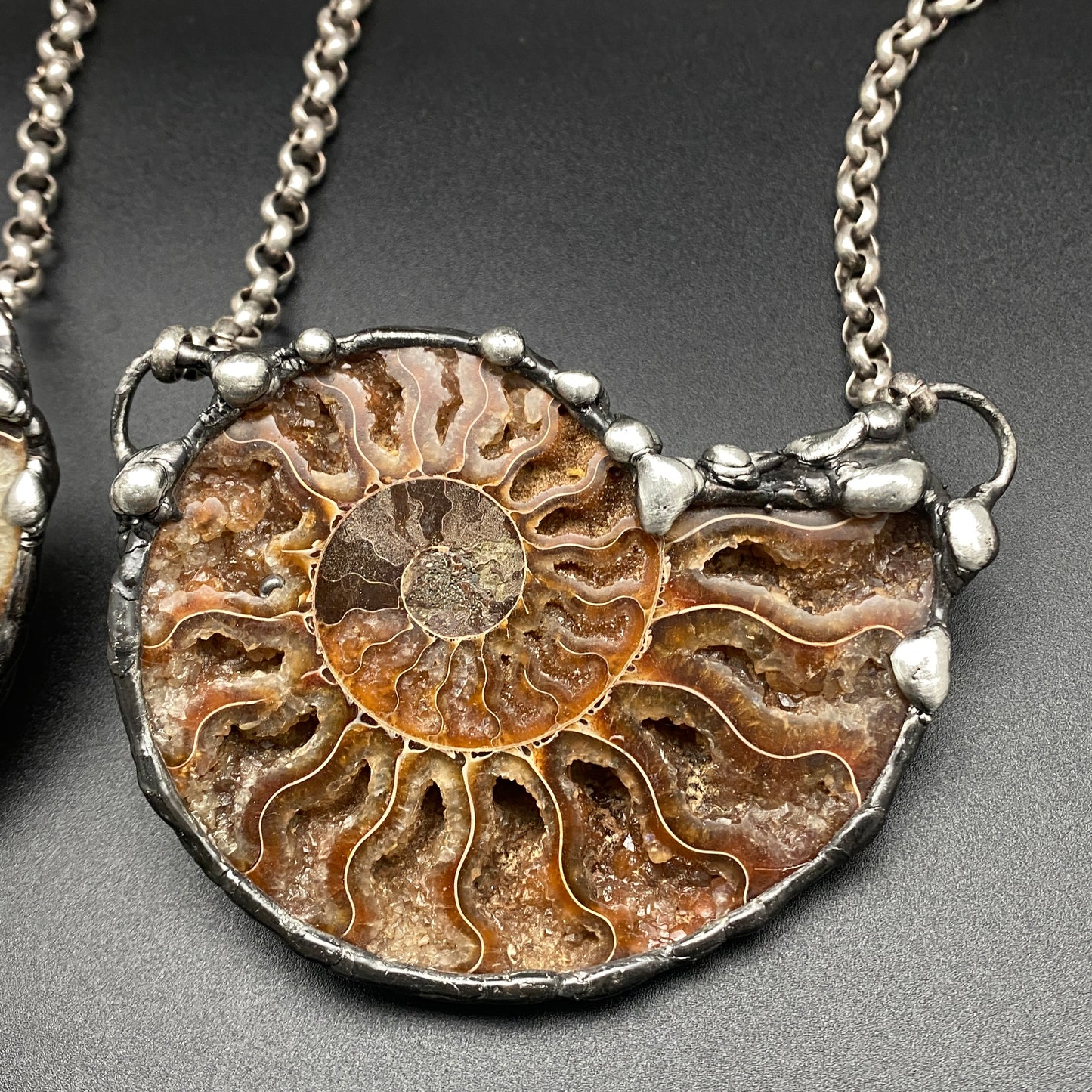 Fibonacci ~ Large Fossil Ammonite Necklace