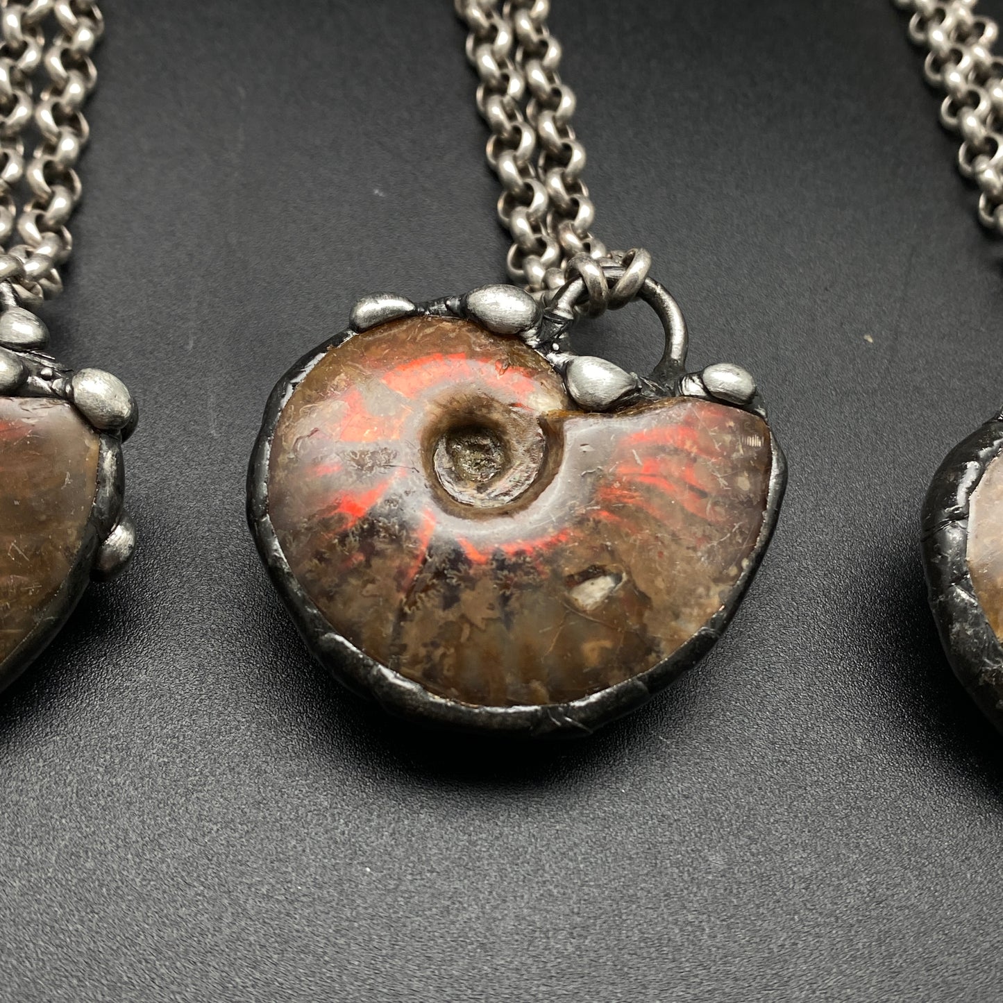 Aurora ~ Small Full Fossil Ammolite Necklace