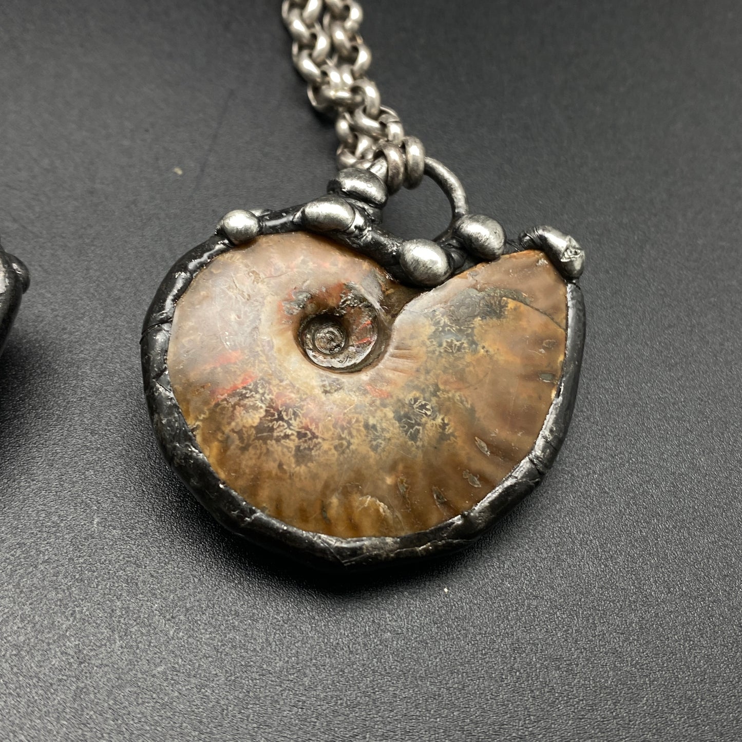 Aurora ~ Small Full Fossil Ammolite Necklace
