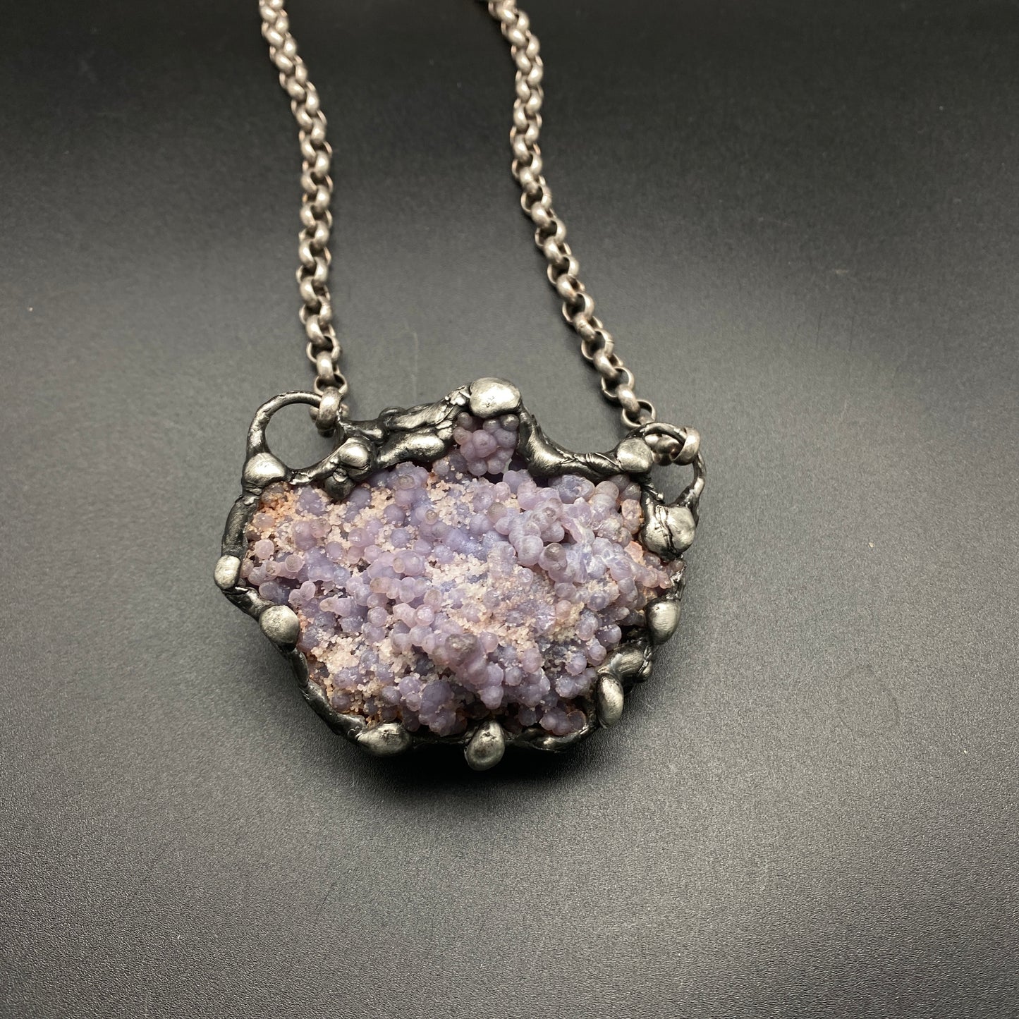 Juice ~ Purple Grape Agate Cluster Necklace