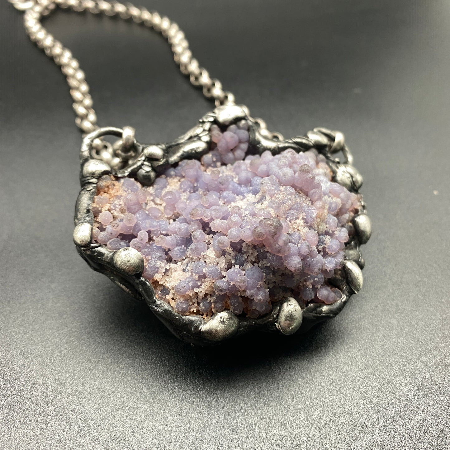 Juice ~ Purple Grape Agate Cluster Necklace