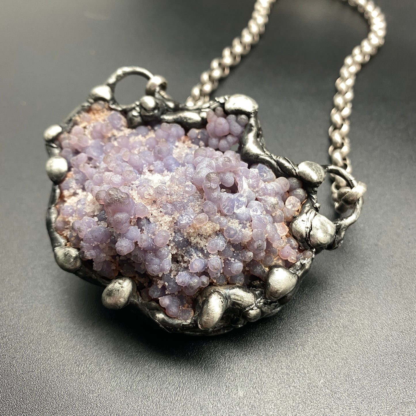 Juice ~ Purple Grape Agate Cluster Necklace