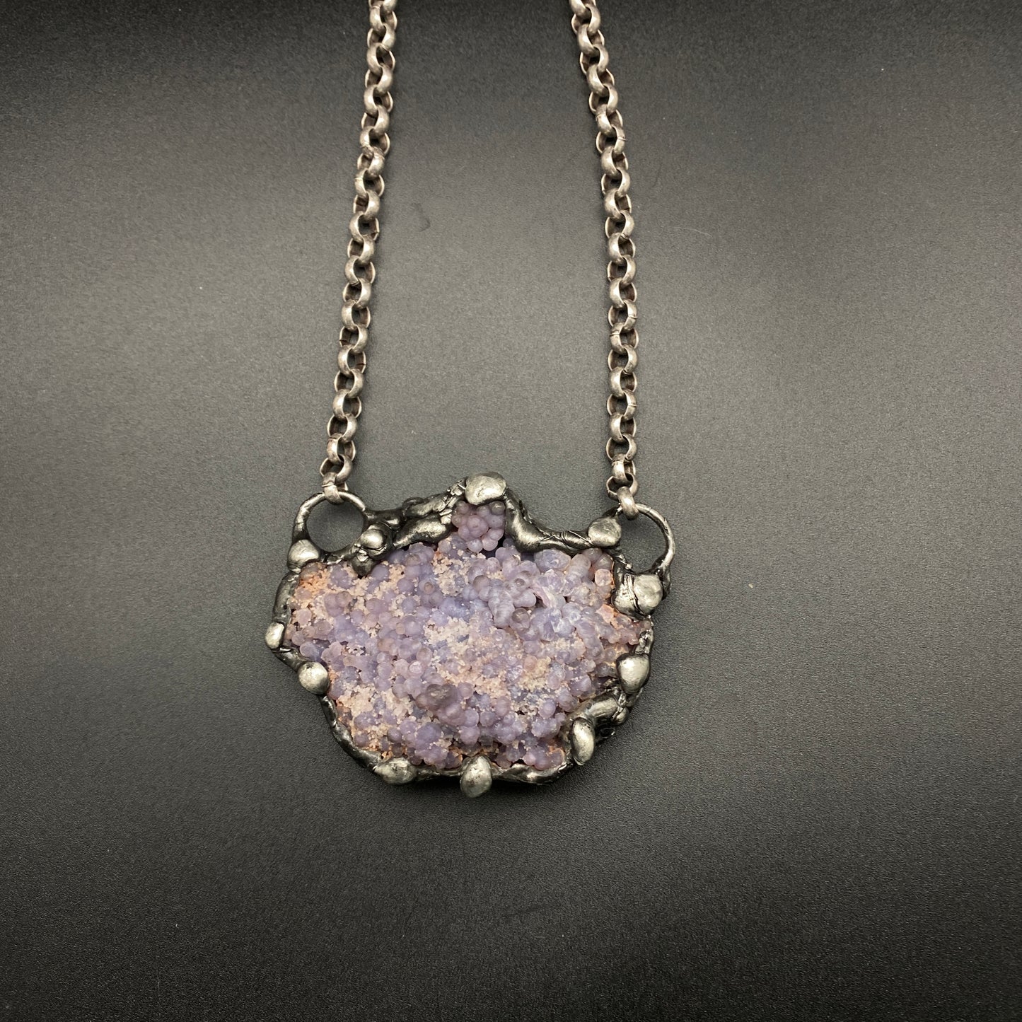 Juice ~ Purple Grape Agate Cluster Necklace