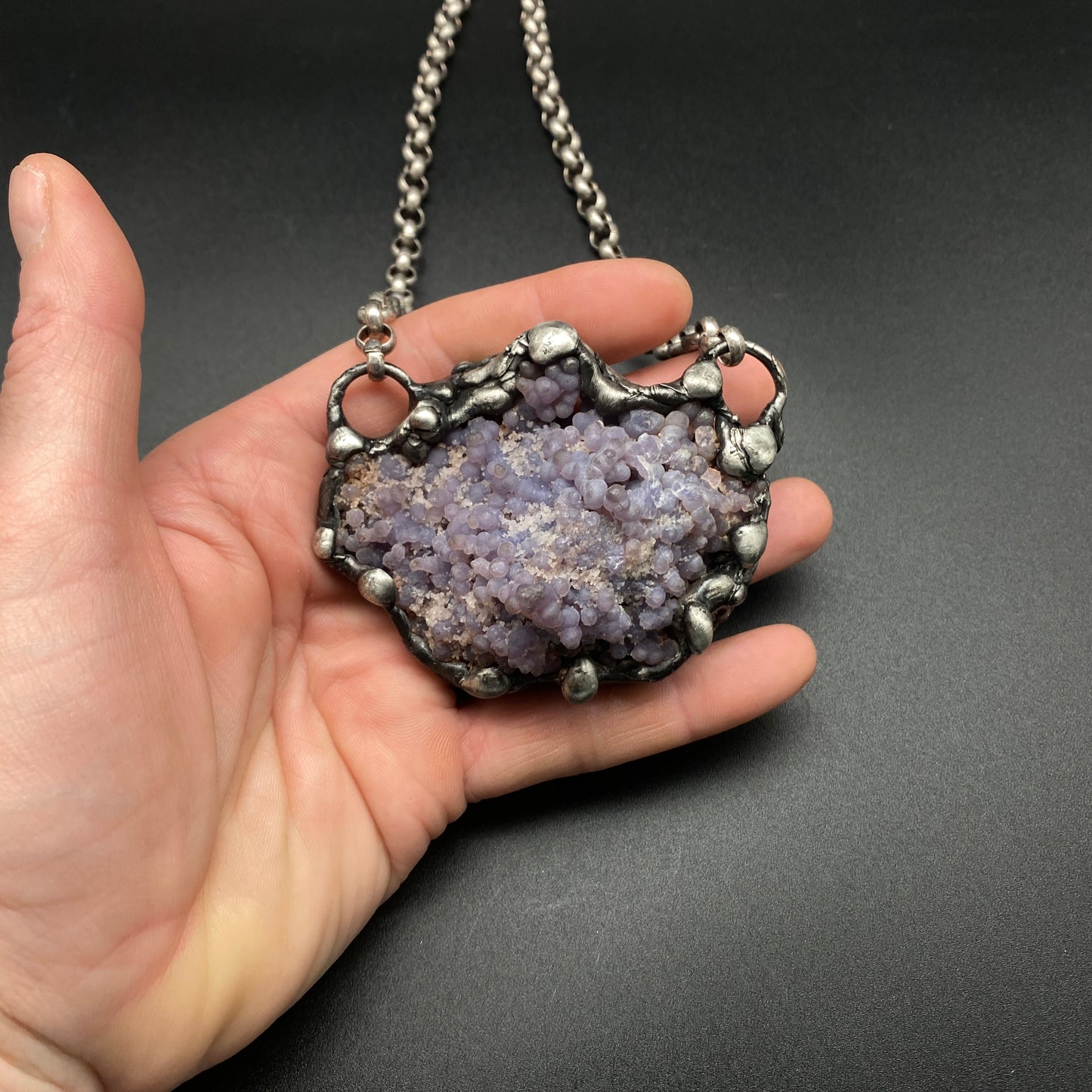 Juice ~ Purple Grape Agate Cluster Necklace