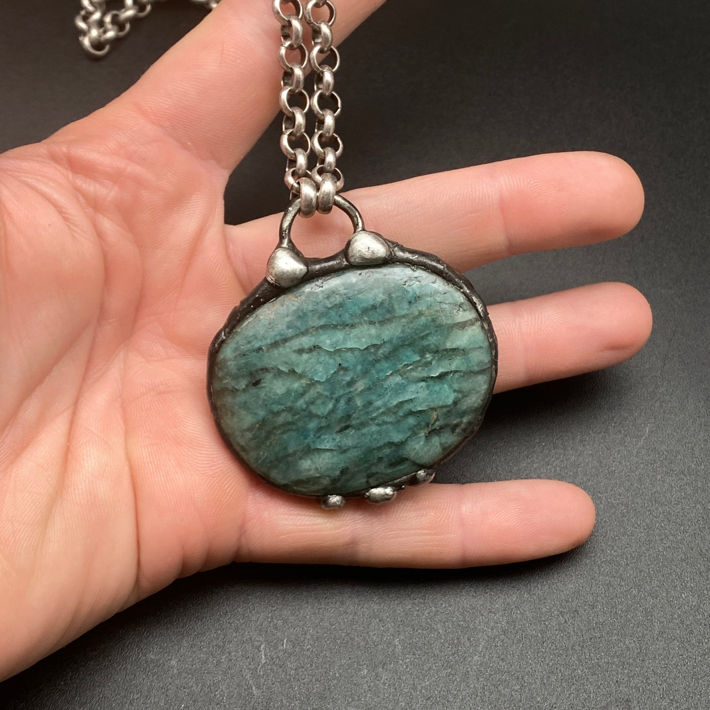 Shield ~ Amazonite Talisman Necklace