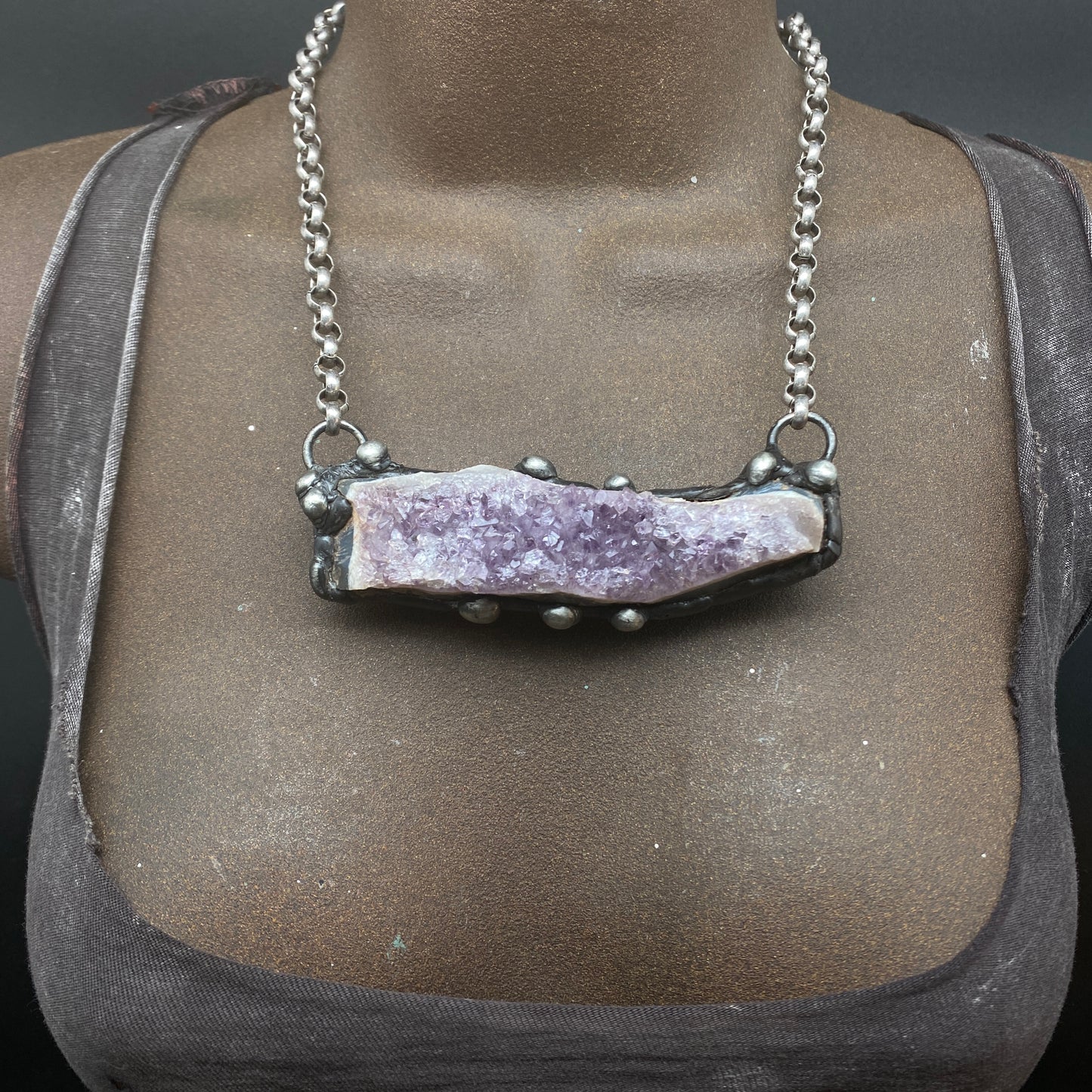 Continental ~ Amethyst Matrix Crystal Necklace