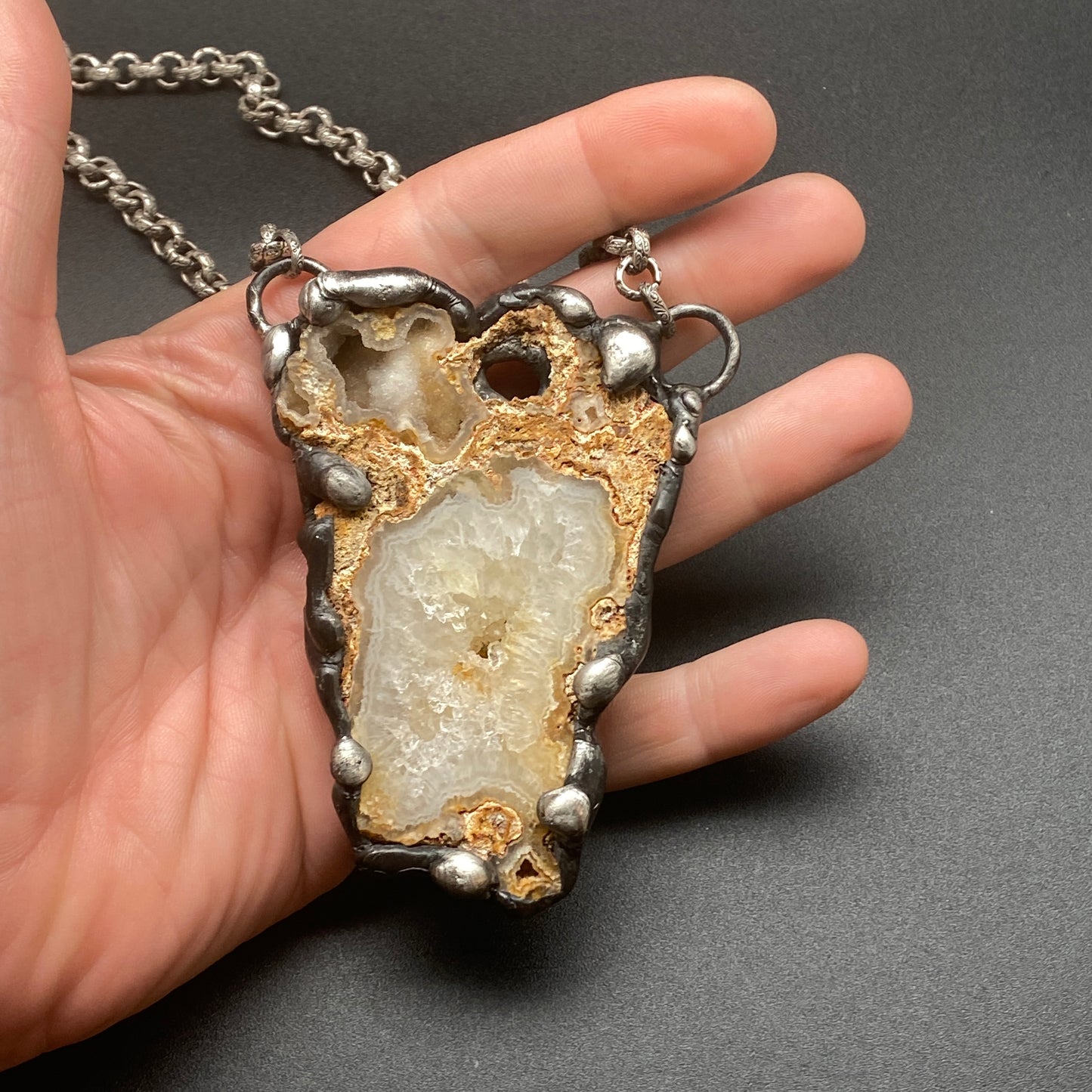 Extinction ~ Agatized Crystal Coral Necklace ~ Florida