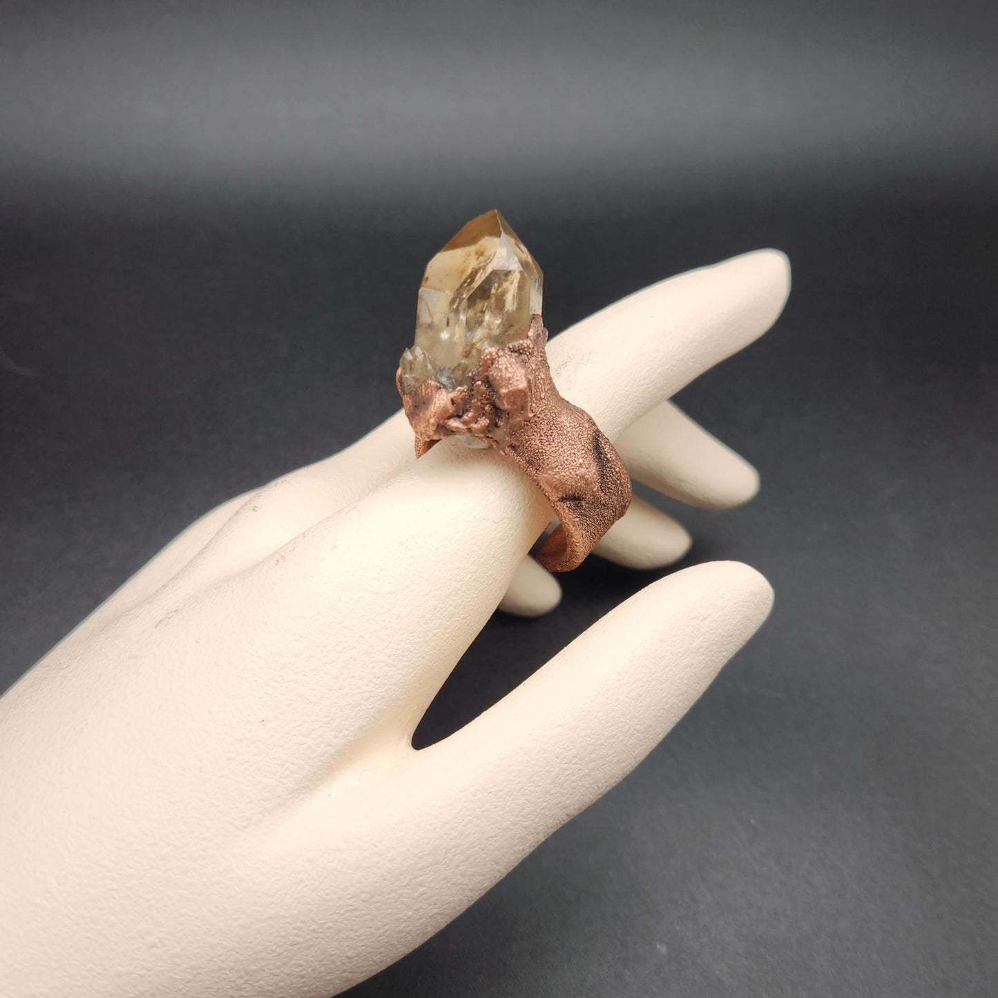 Dreamer ~ Congo Citrine Point Statement Ring