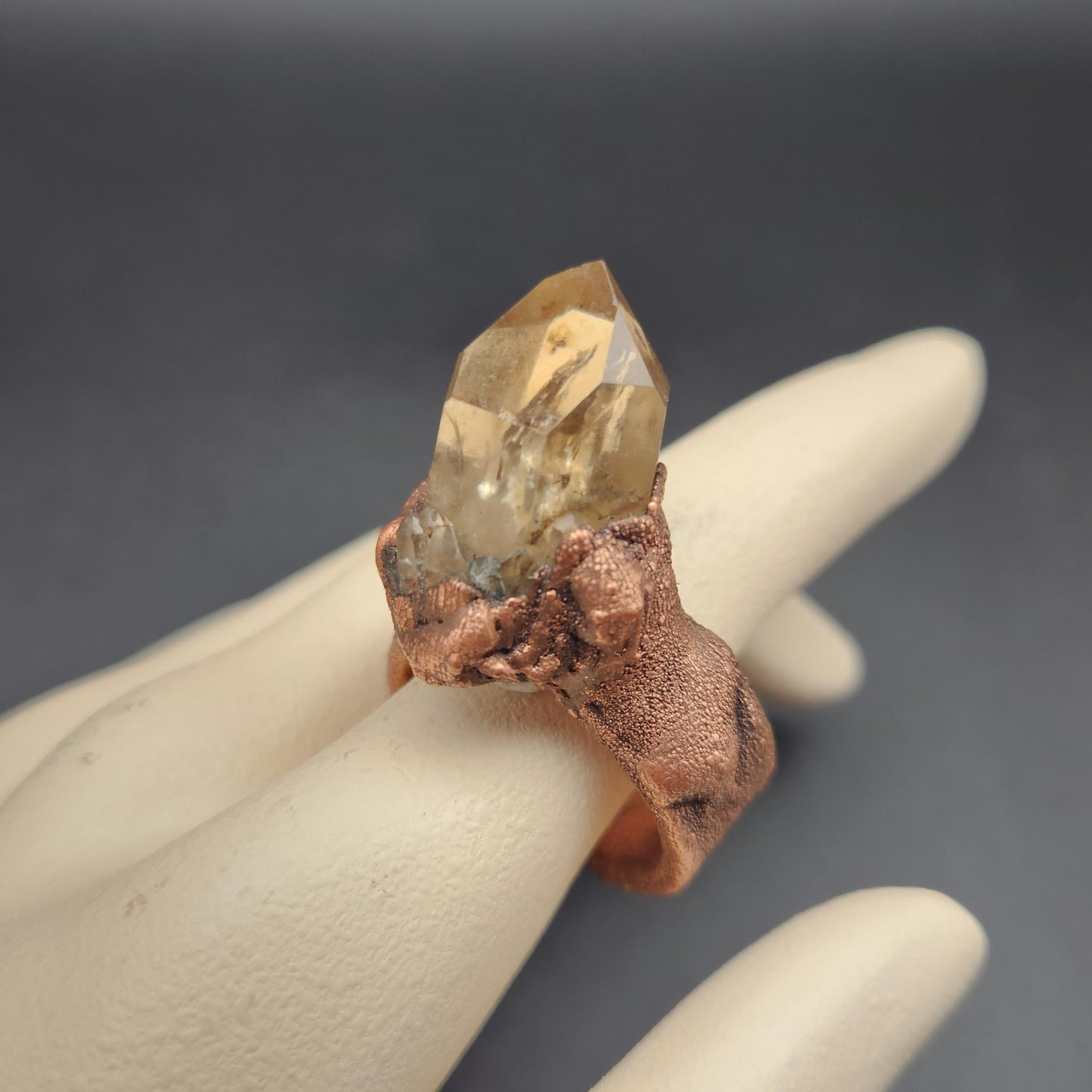 Dreamer ~ Congo Citrine Point Statement Ring