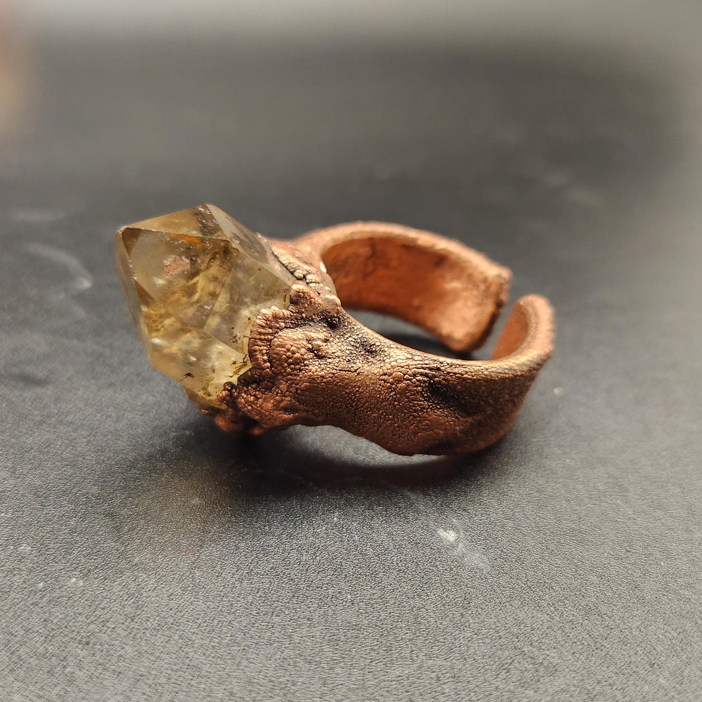 Dreamer ~ Congo Citrine Point Statement Ring
