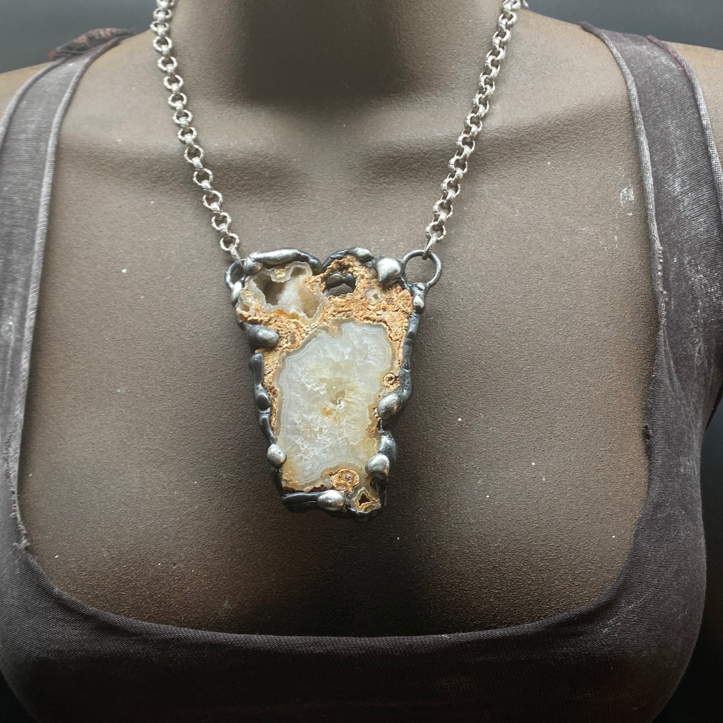 Extinction ~ Agatized Crystal Coral Necklace ~ Florida