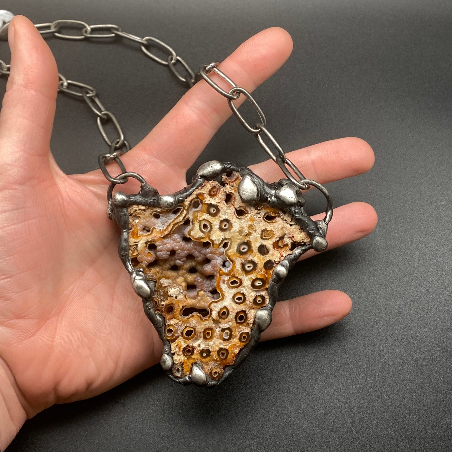 Extinction ~ Agatized Coral Matrix Necklace ~ Florida
