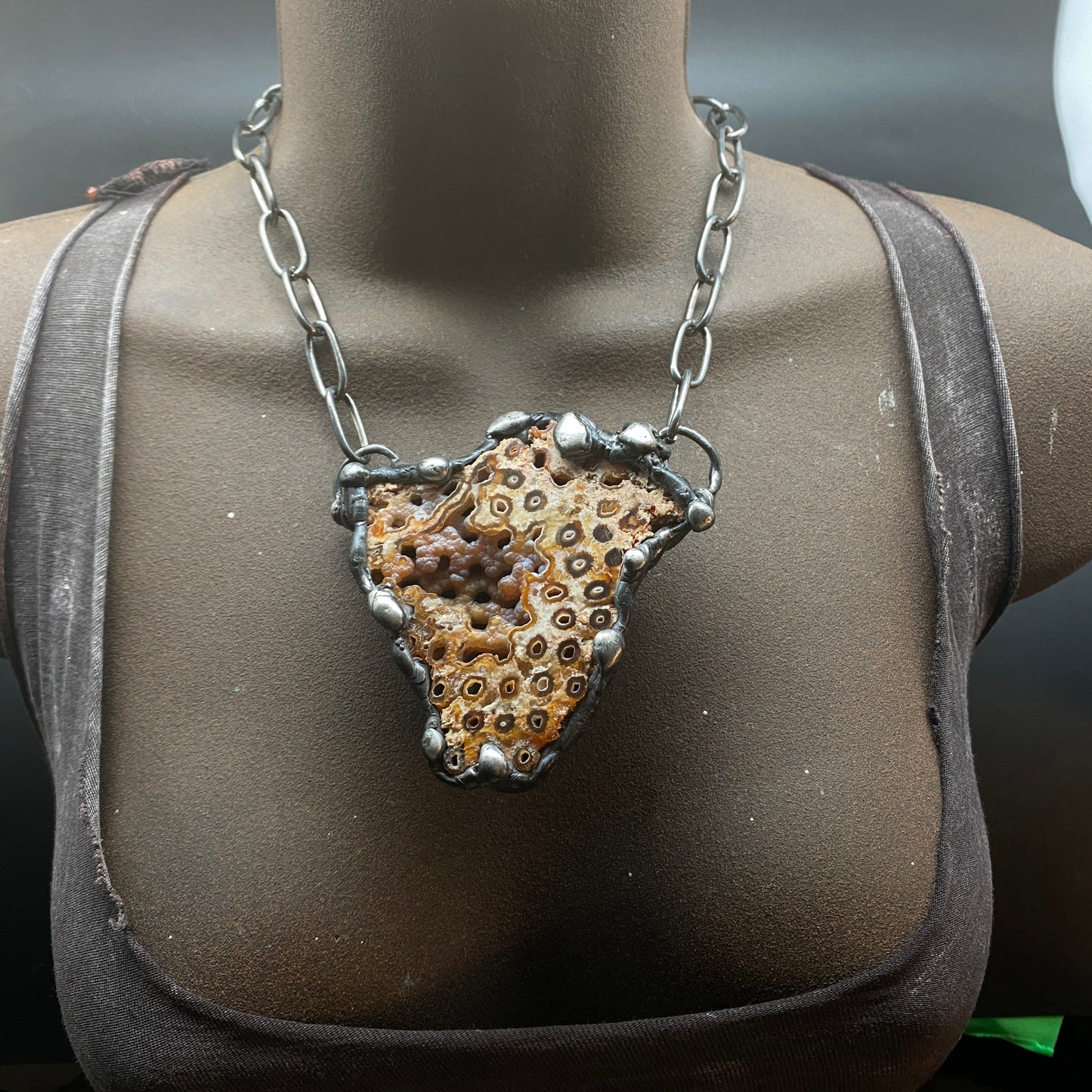 Extinction ~ Agatized Coral Matrix Necklace ~ Florida