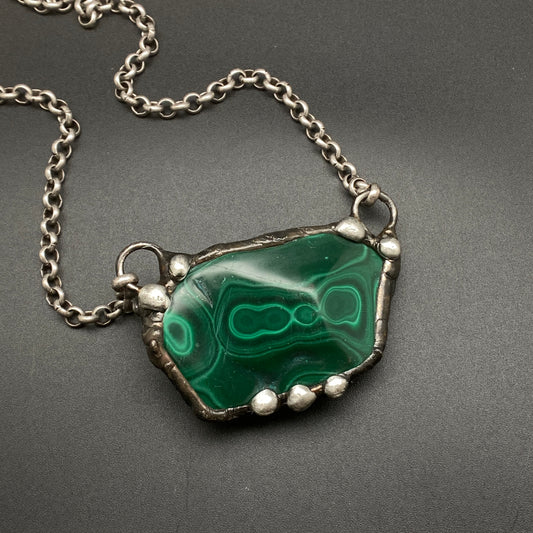 Glean ~ Reversible Malachite Necklace