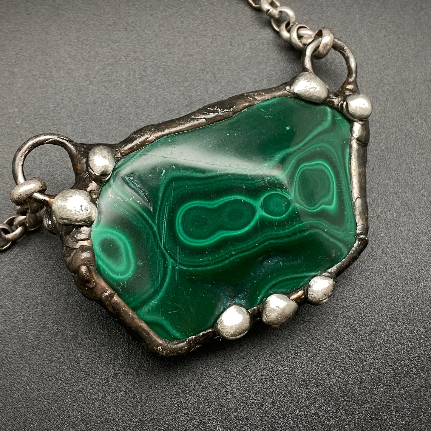 Glean ~ Reversible Malachite Necklace