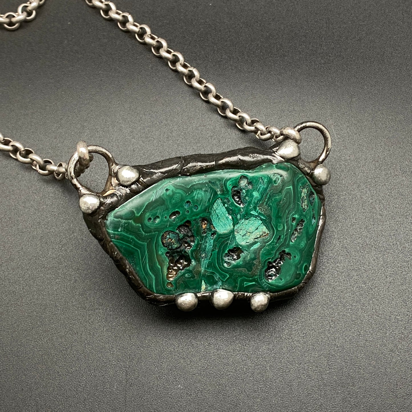 Glean ~ Reversible Malachite Necklace