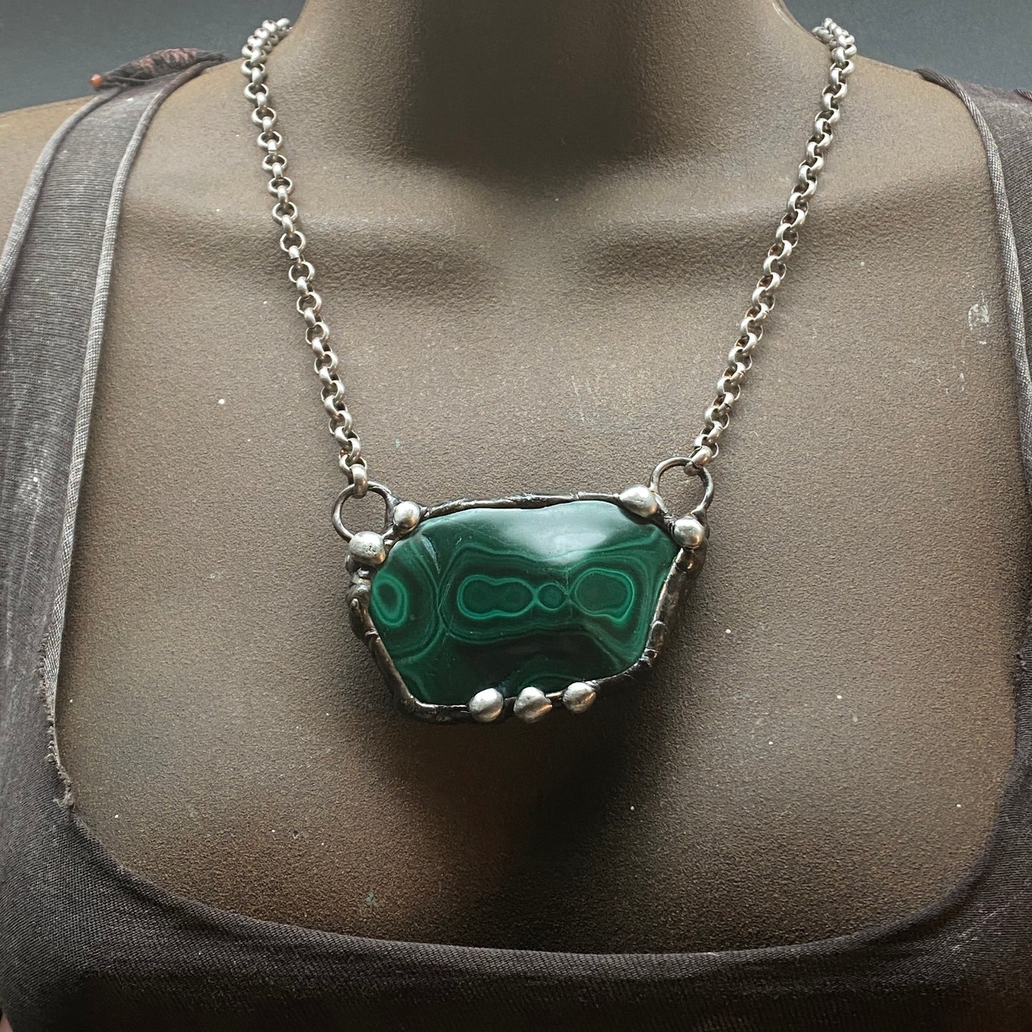Glean ~ Reversible Malachite Necklace