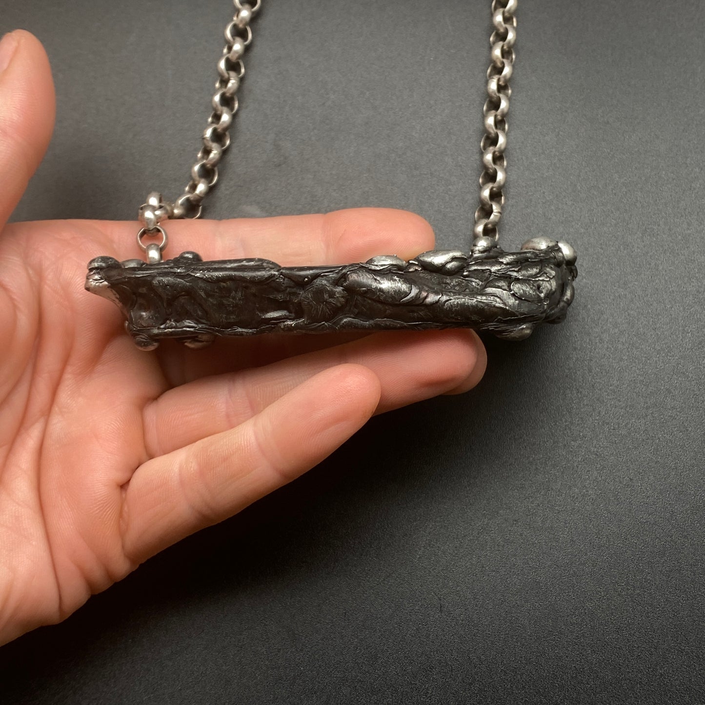 Chevron ~ Chevron Amethyst Slab Crystal Necklace