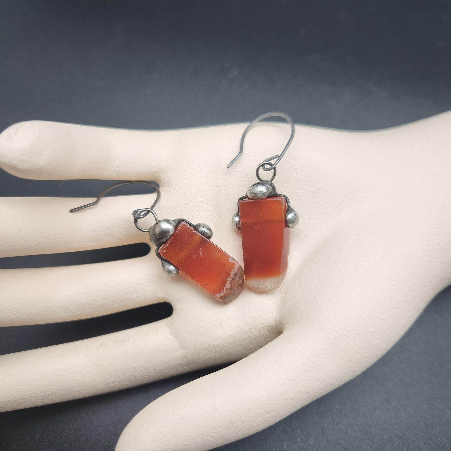 Sunset ~ Orange Agate Earrings