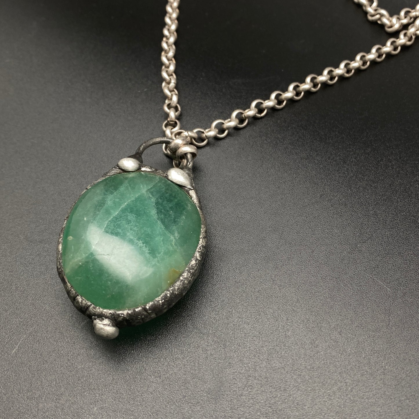 Tiny Jewel ~ Light Green Fluorite Necklace