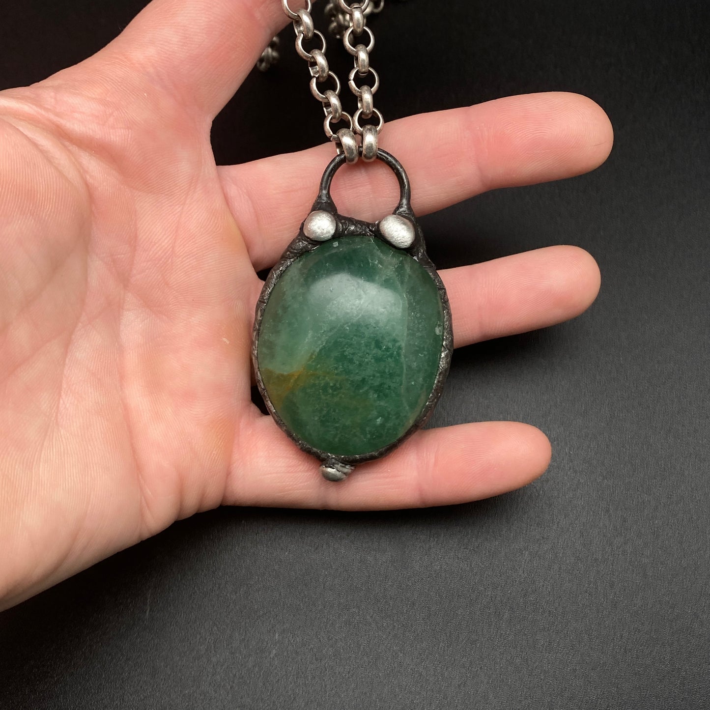 Tiny Jewel ~ Light Green Fluorite Necklace