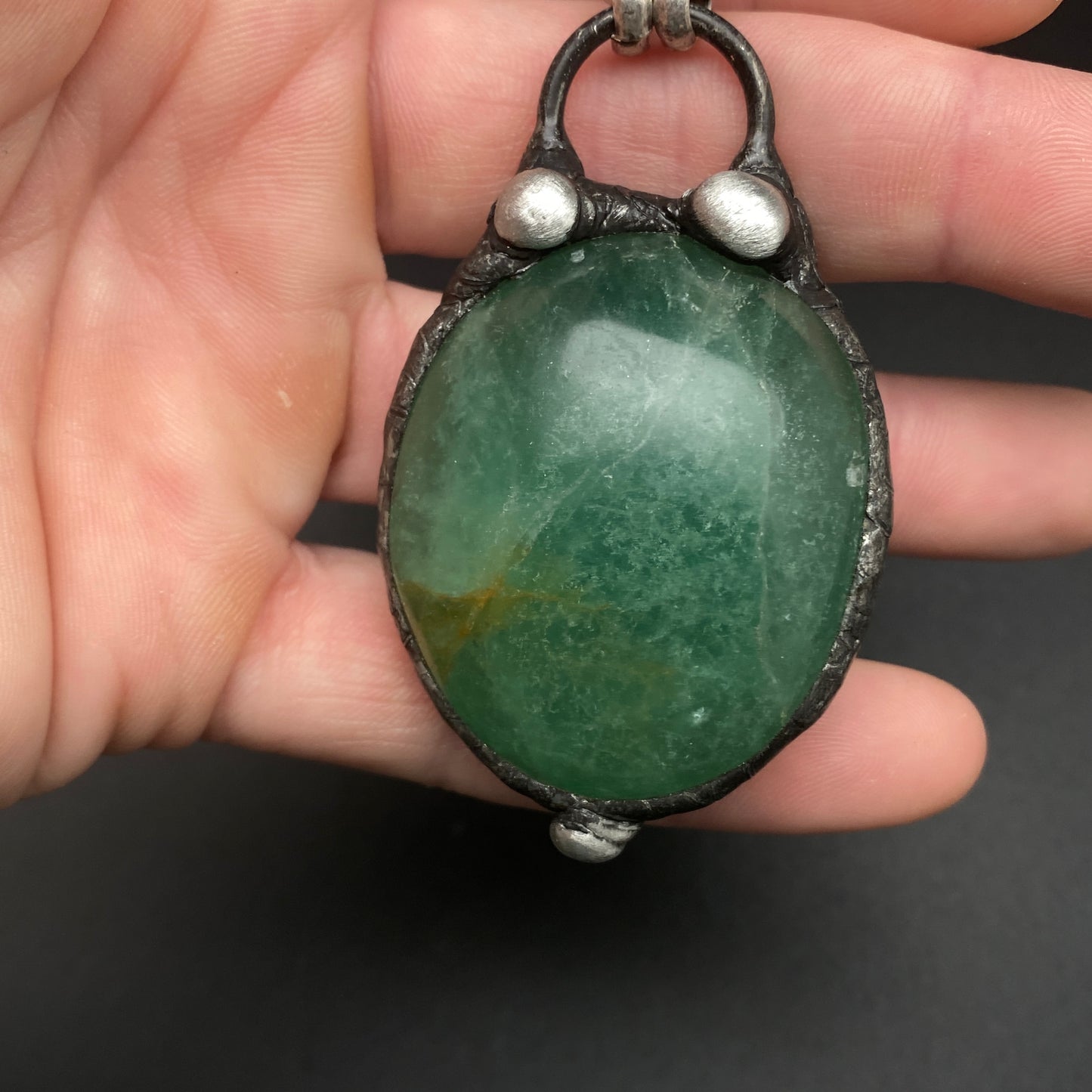 Tiny Jewel ~ Light Green Fluorite Necklace