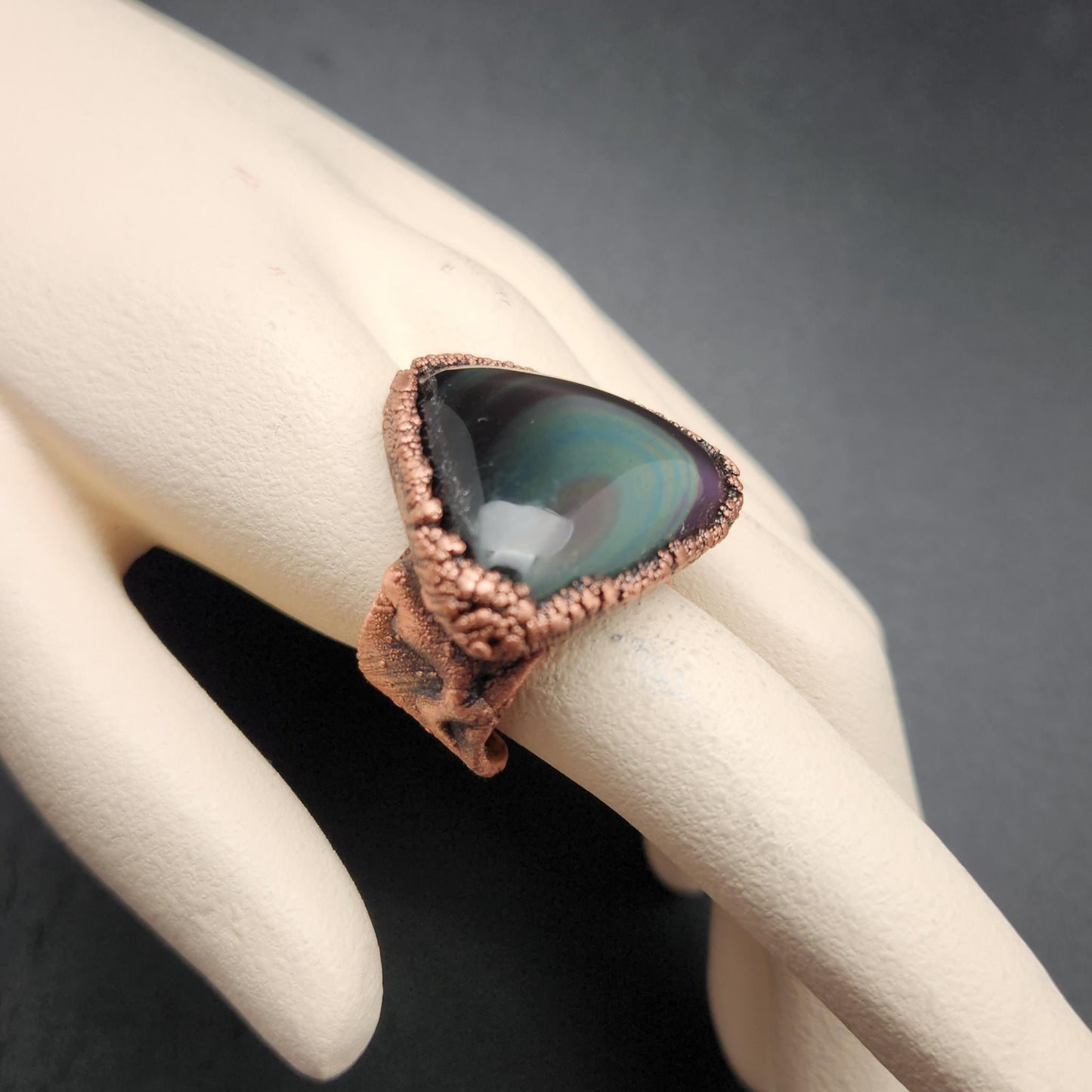 Mirage ~ Rainbow Obsidian Statement Ring