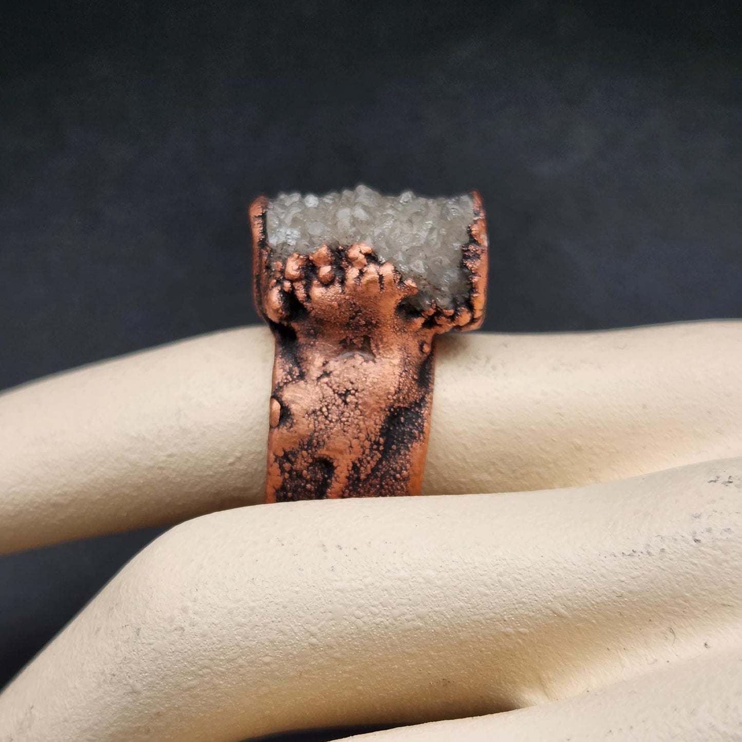 Catalyst ~ Aura Quartz Druzy Statement Ring