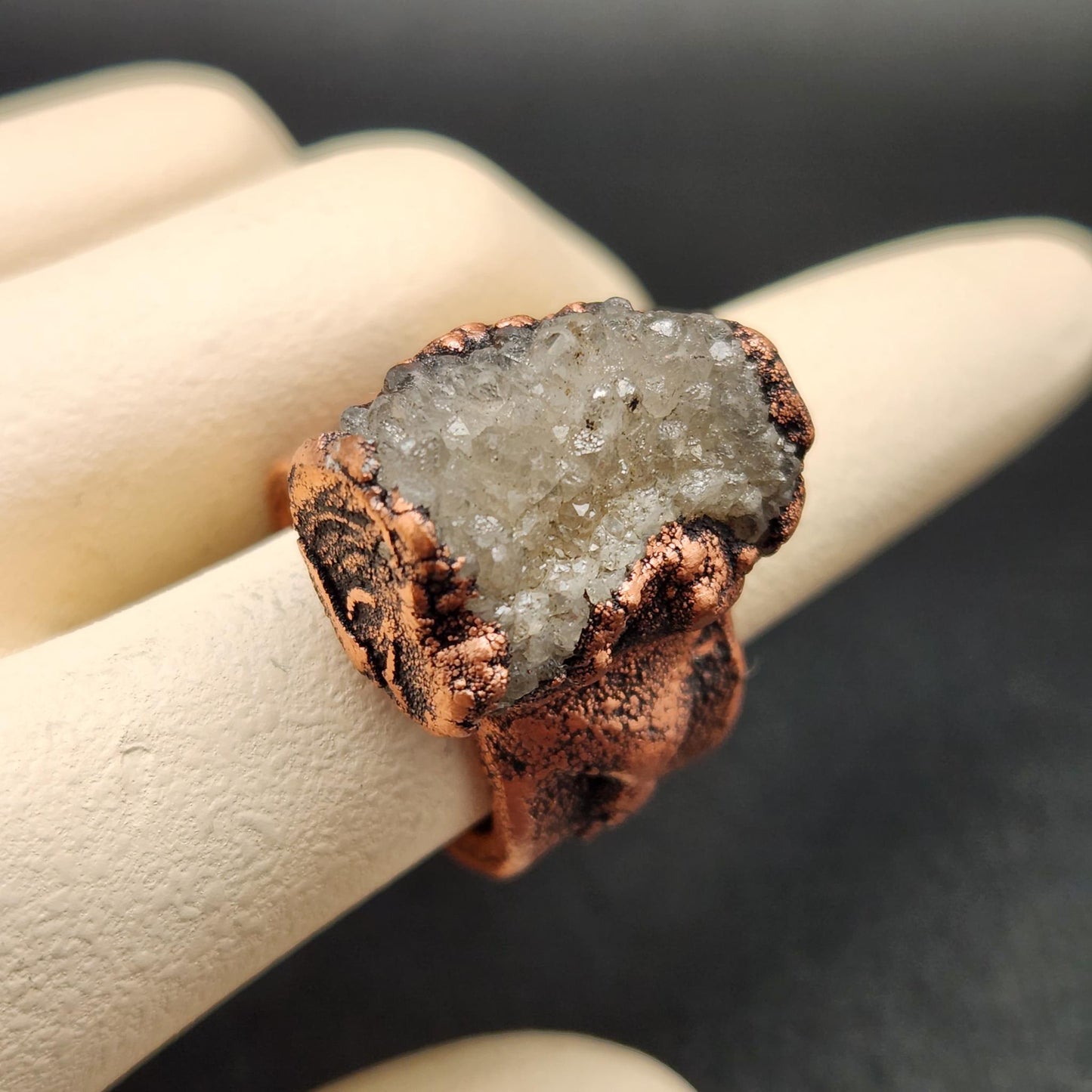 Catalyst ~ Aura Quartz Druzy Statement Ring