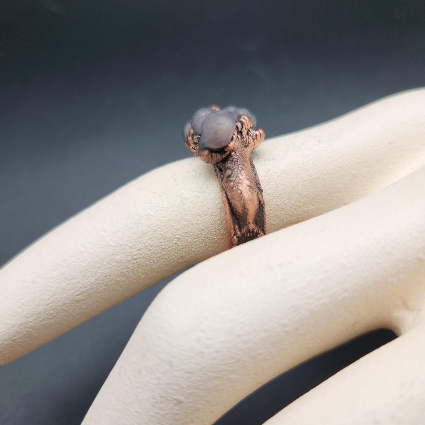 Plume ~ Grape Agate Ring