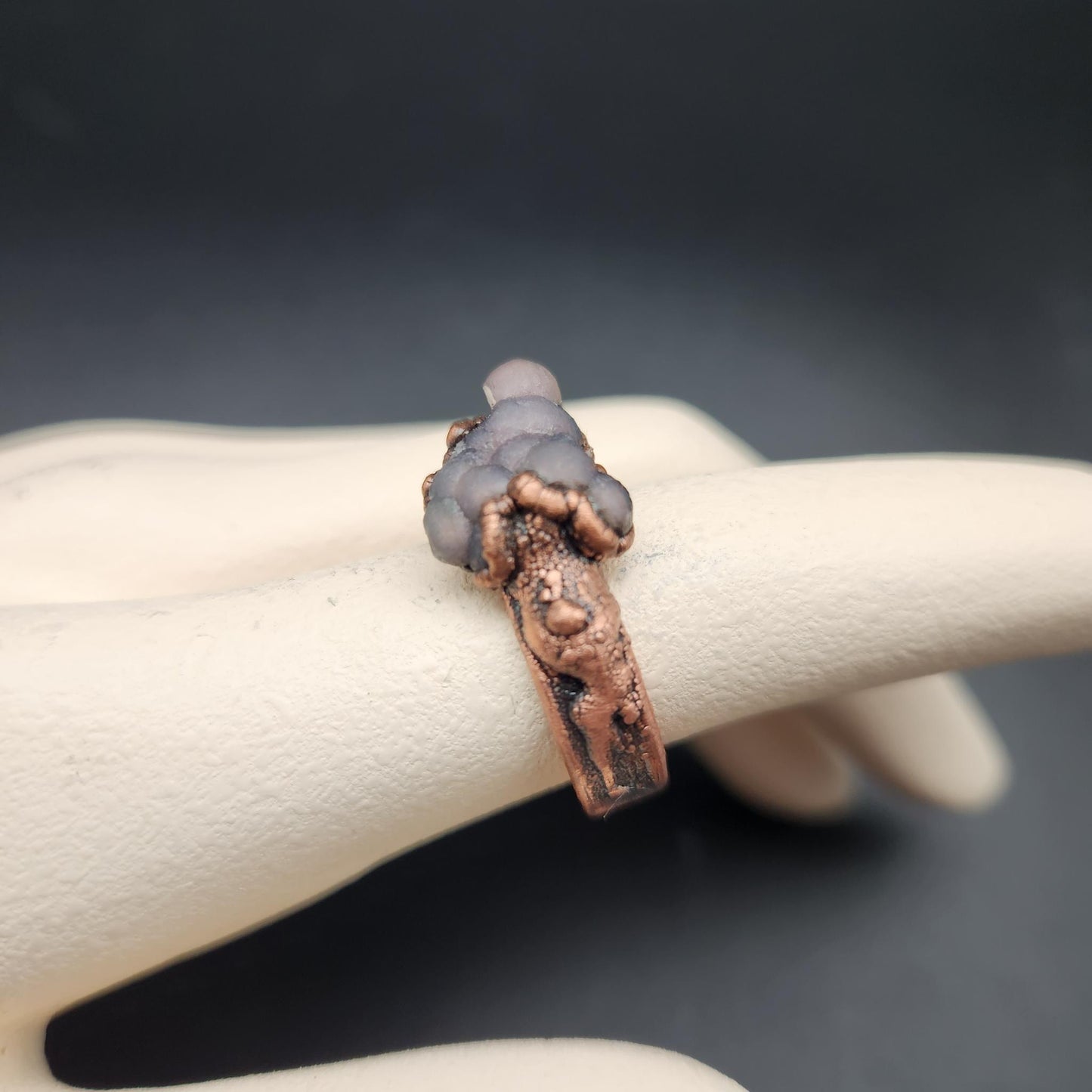 Plume ~ Grape Agate Ring