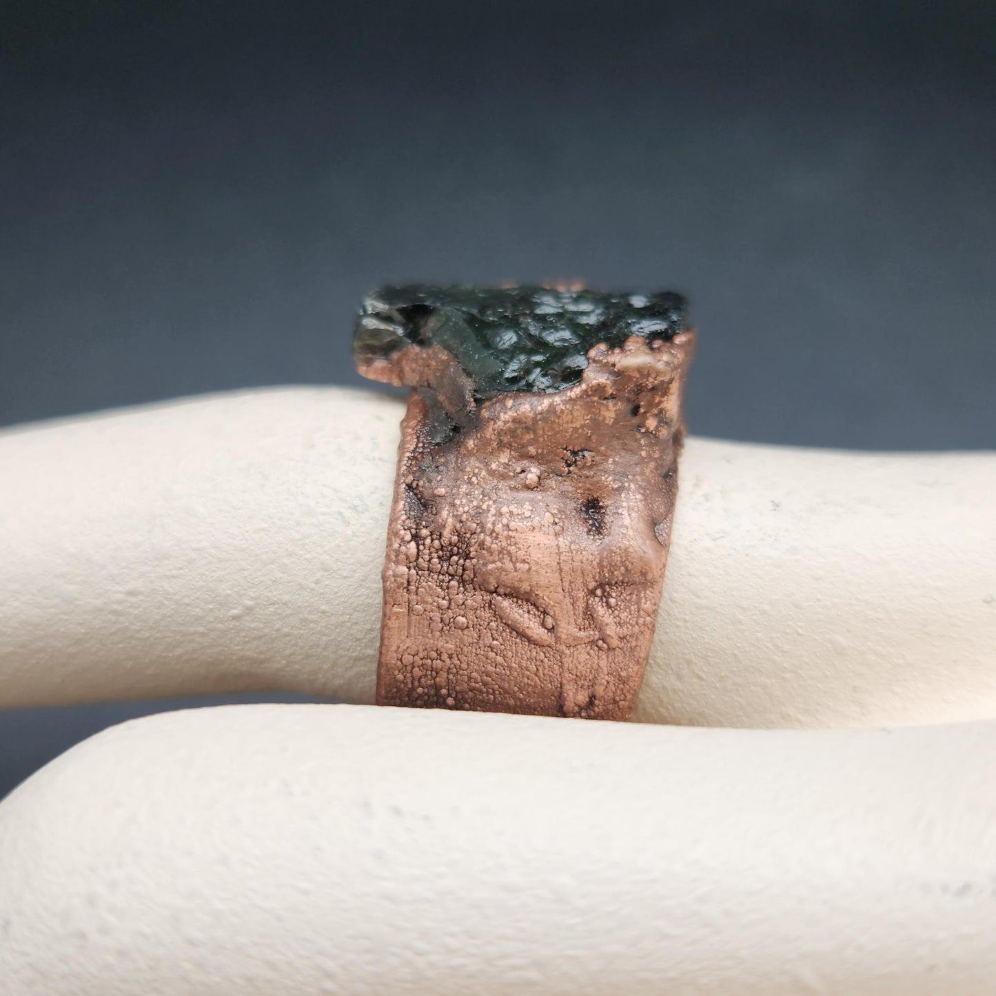 Origins ~ Moldavite Statement Ring
