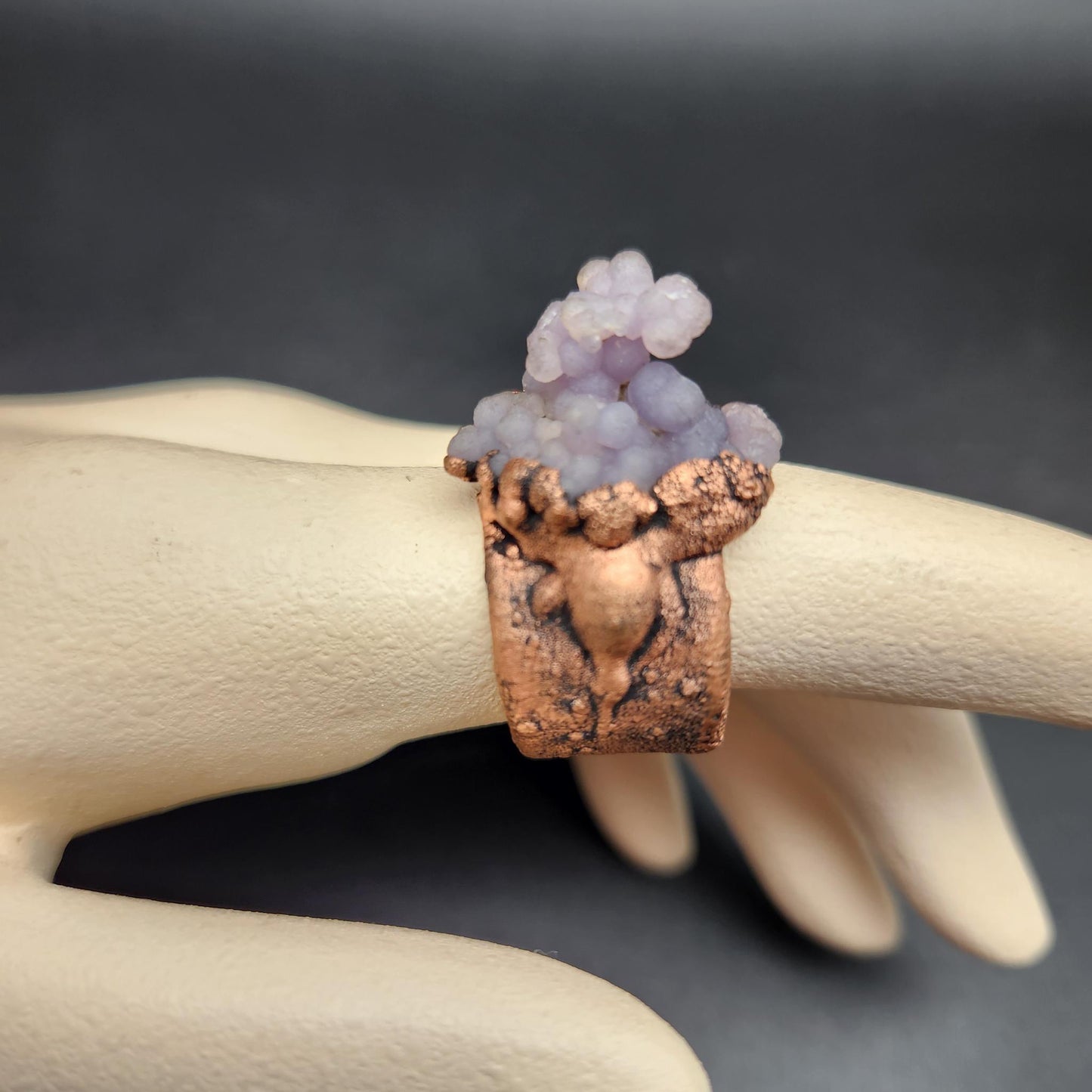 Plume ~ Grape Agate Statement Ring