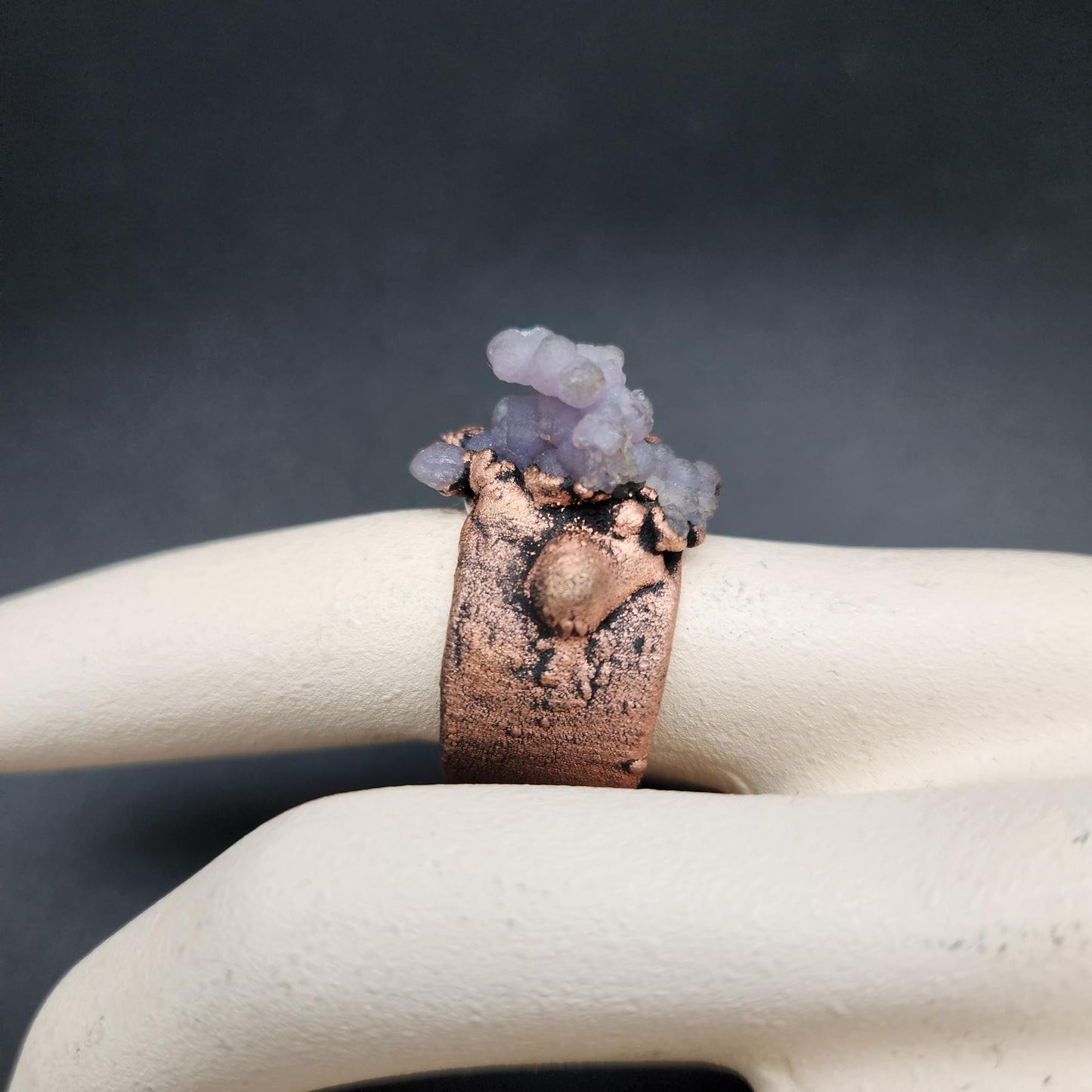 Plume ~ Grape Agate Statement Ring