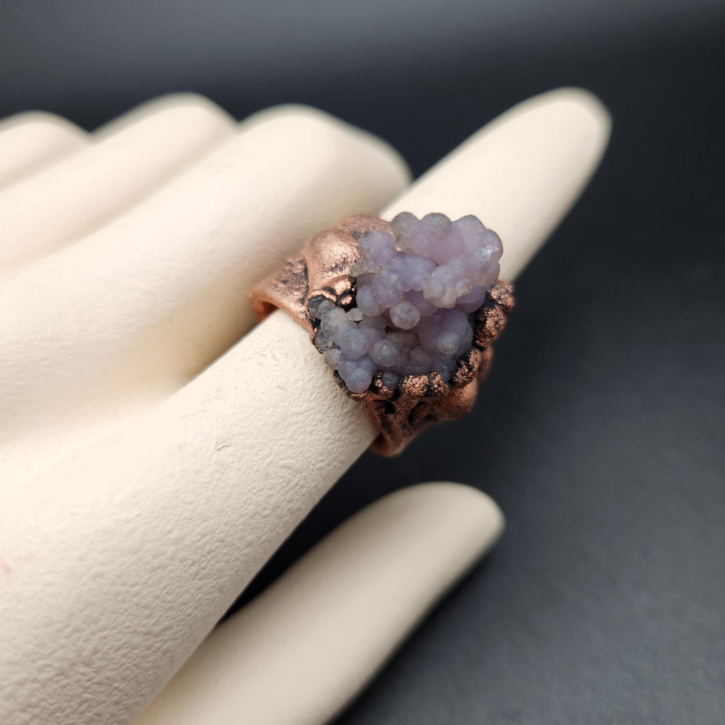 Plume ~ Grape Agate Statement Ring