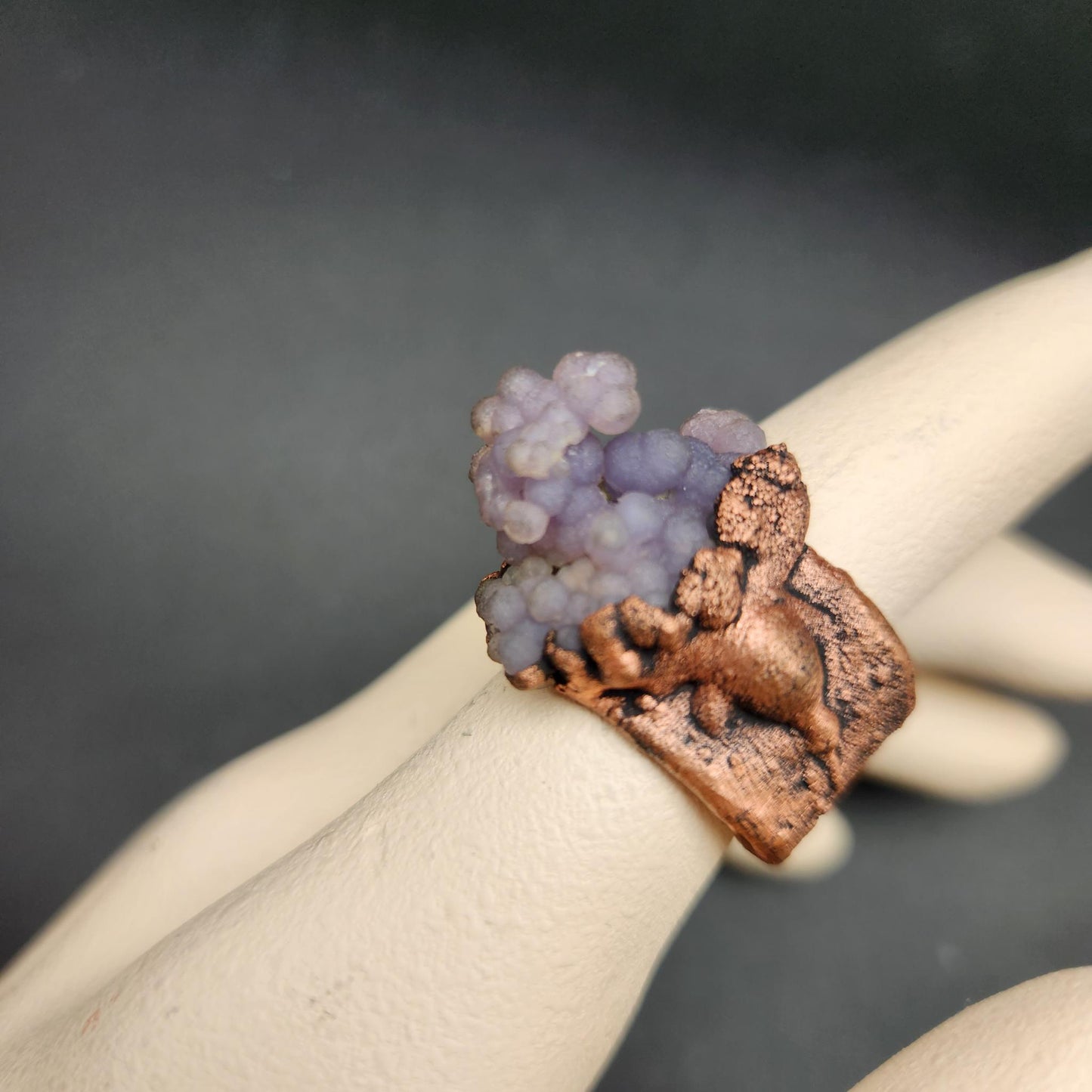 Plume ~ Grape Agate Statement Ring