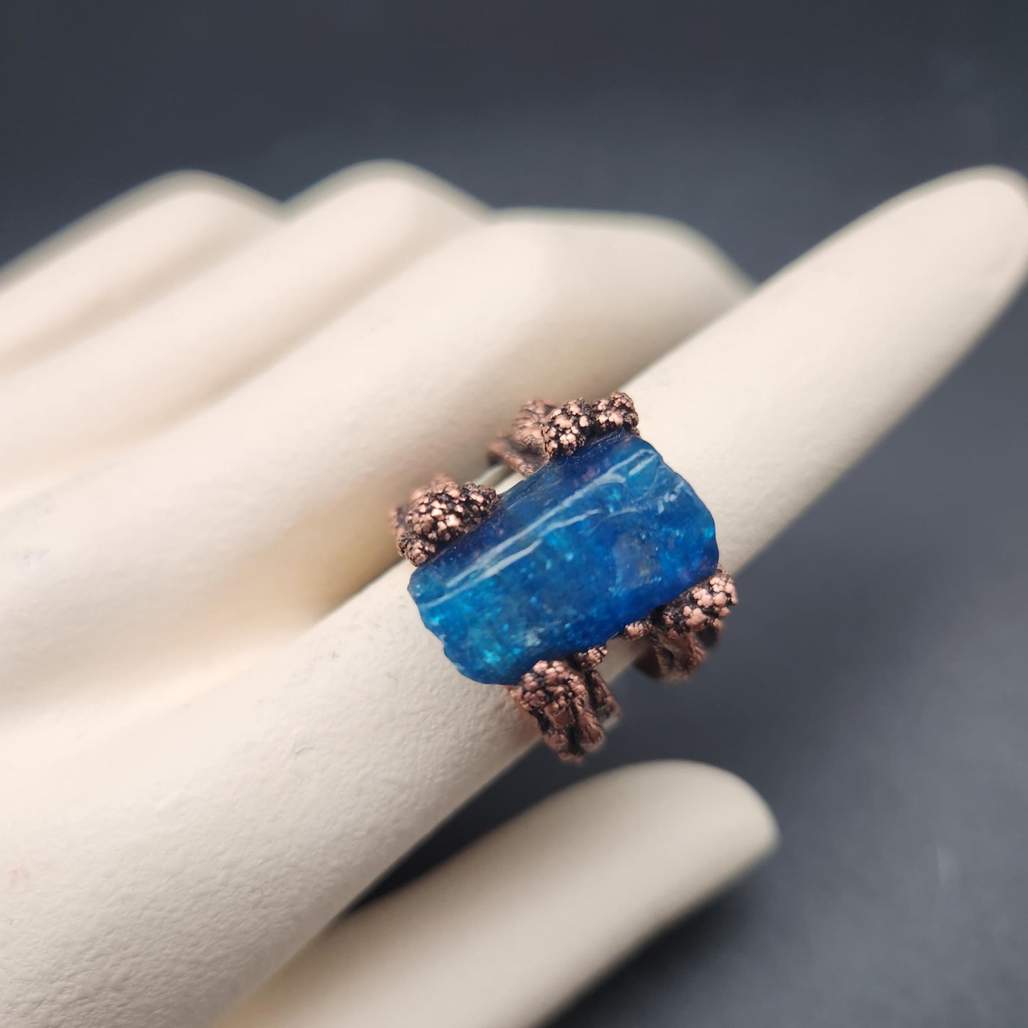 Phenom ~ Blue Apatite Statement Ring