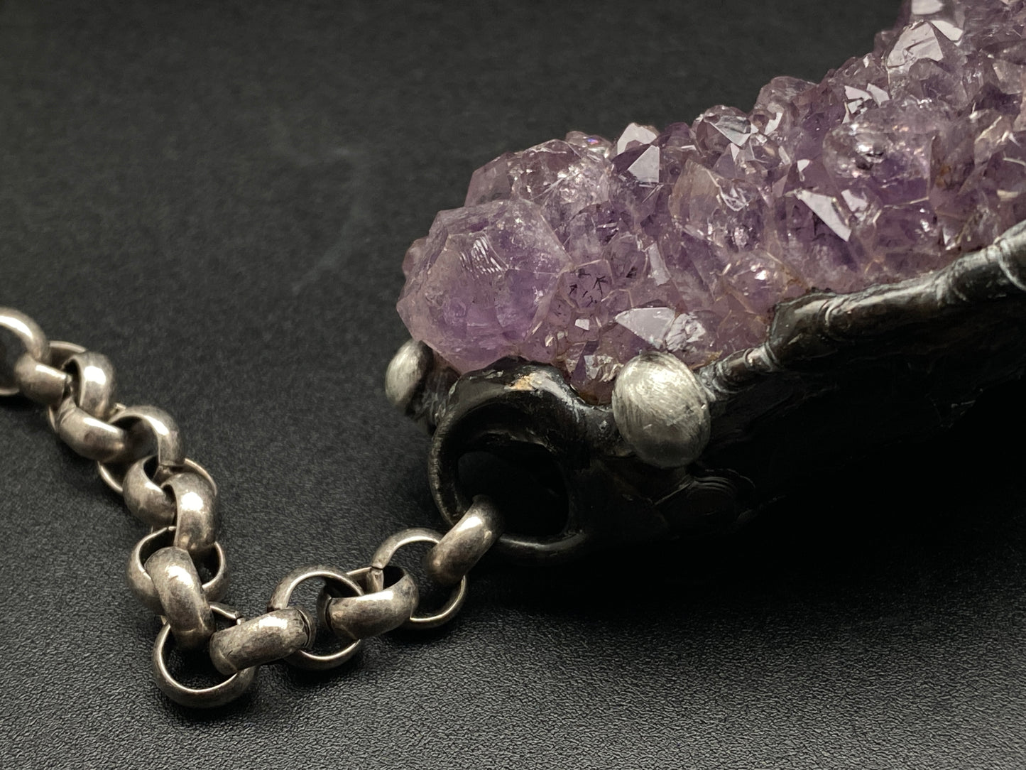 Viento ~ Amethyst Druzy Crystal Necklace